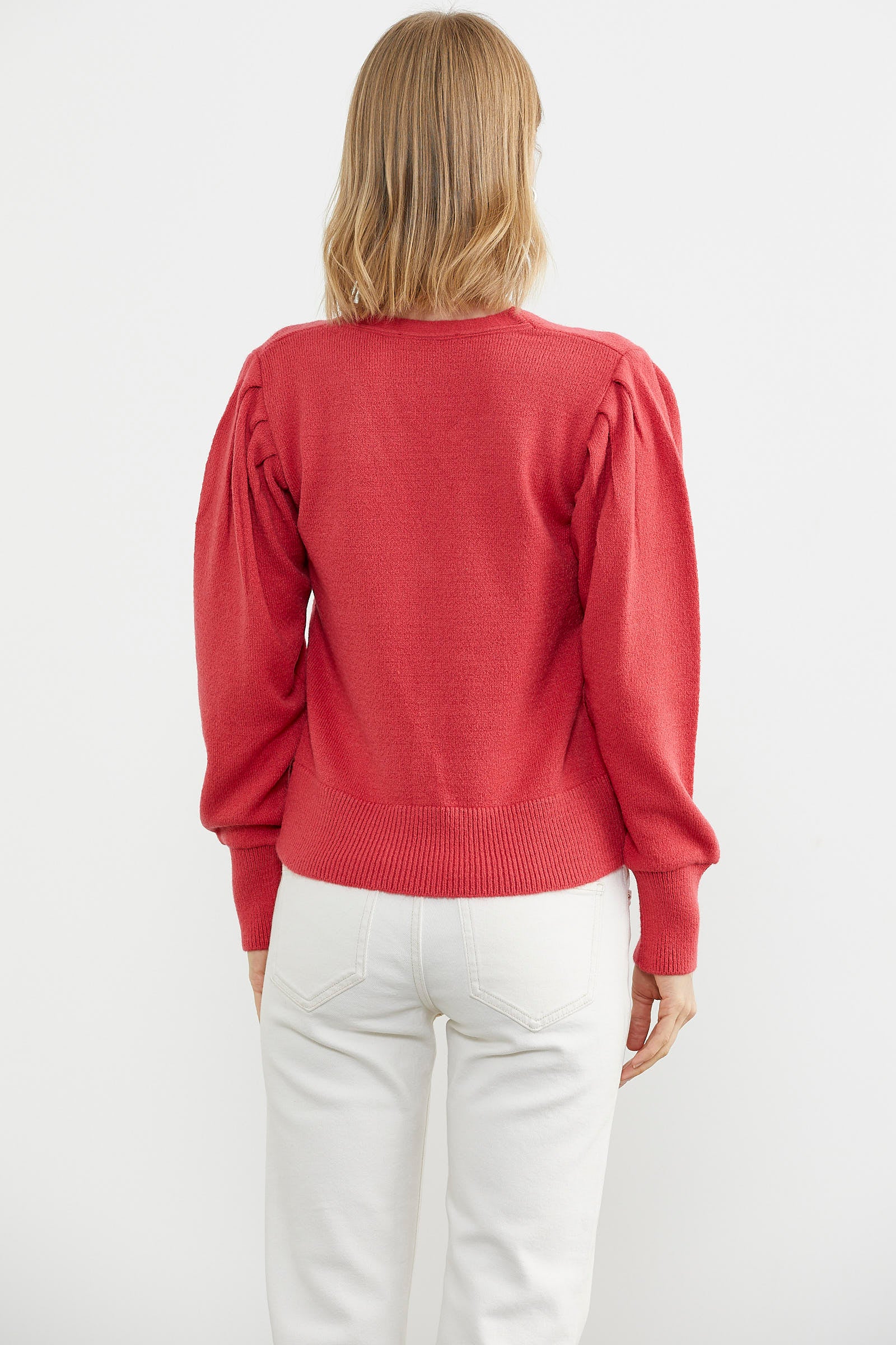 Balon Kol Basic Triko Hırka - Gül (5) Sementa