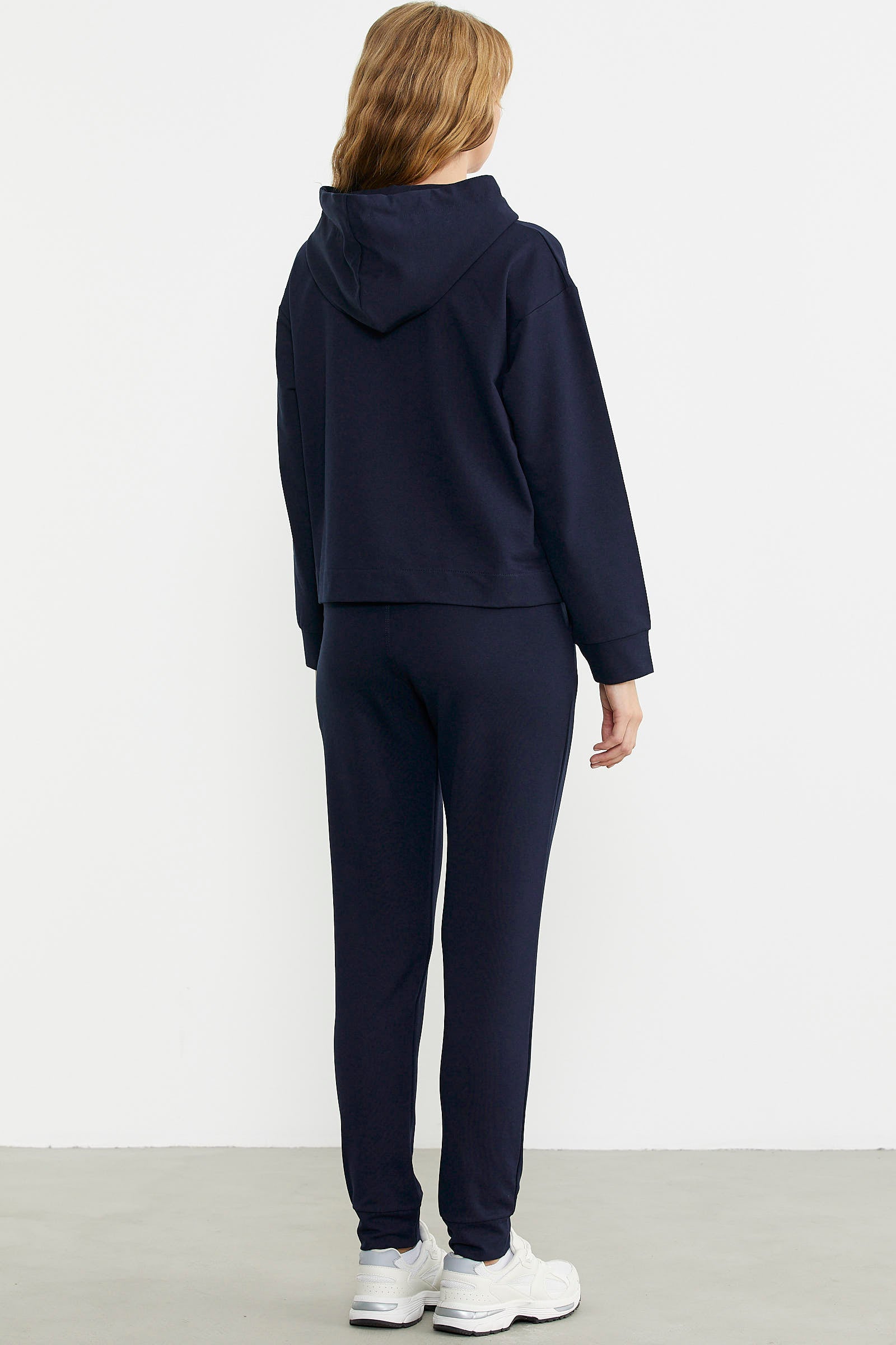 Baskı Detaylı Kapüşonlu Eşofman Takım - Lacivert - Sementa