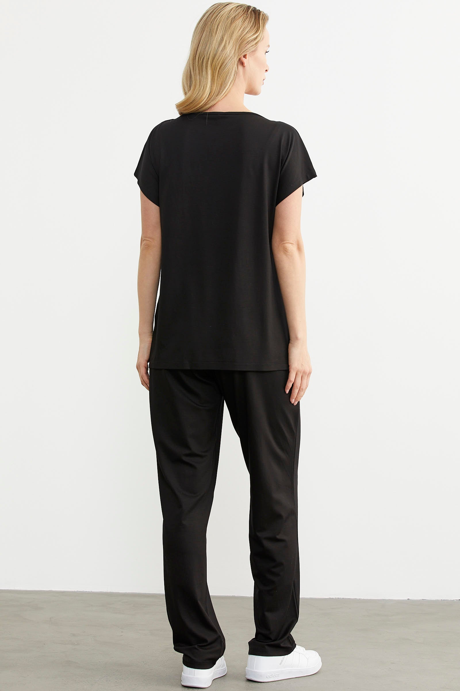 Baskılı Pantolon Bluz Penye Takım - Siyah (6) Sementa