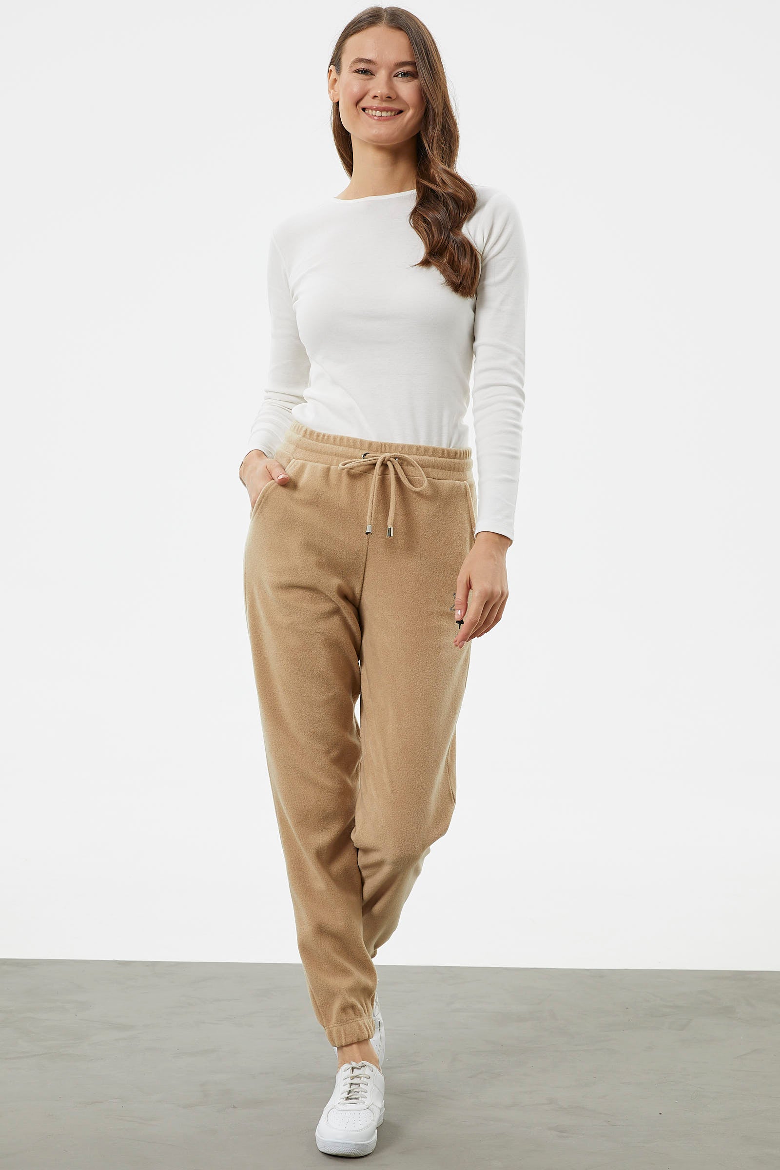 Beli Lastikli Jogger Eşofman Altı - Kamel (2) Sementa