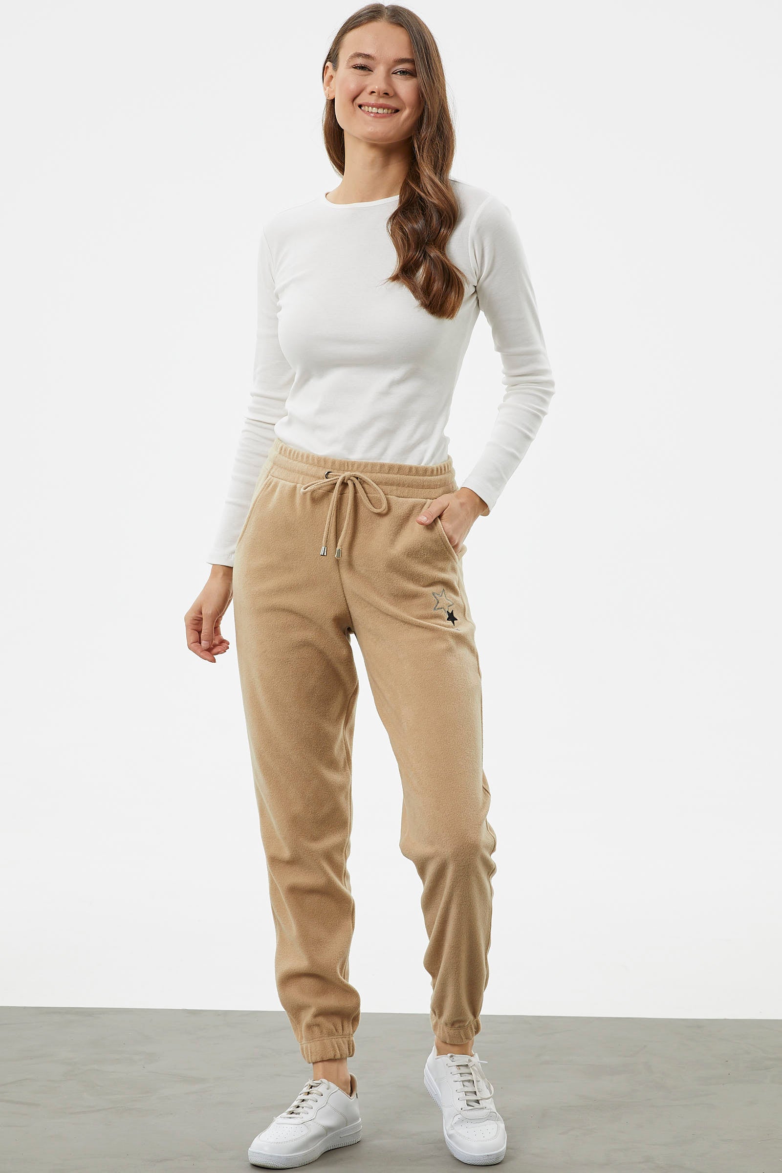 Beli Lastikli Jogger Eşofman Altı - Kamel (4) Sementa