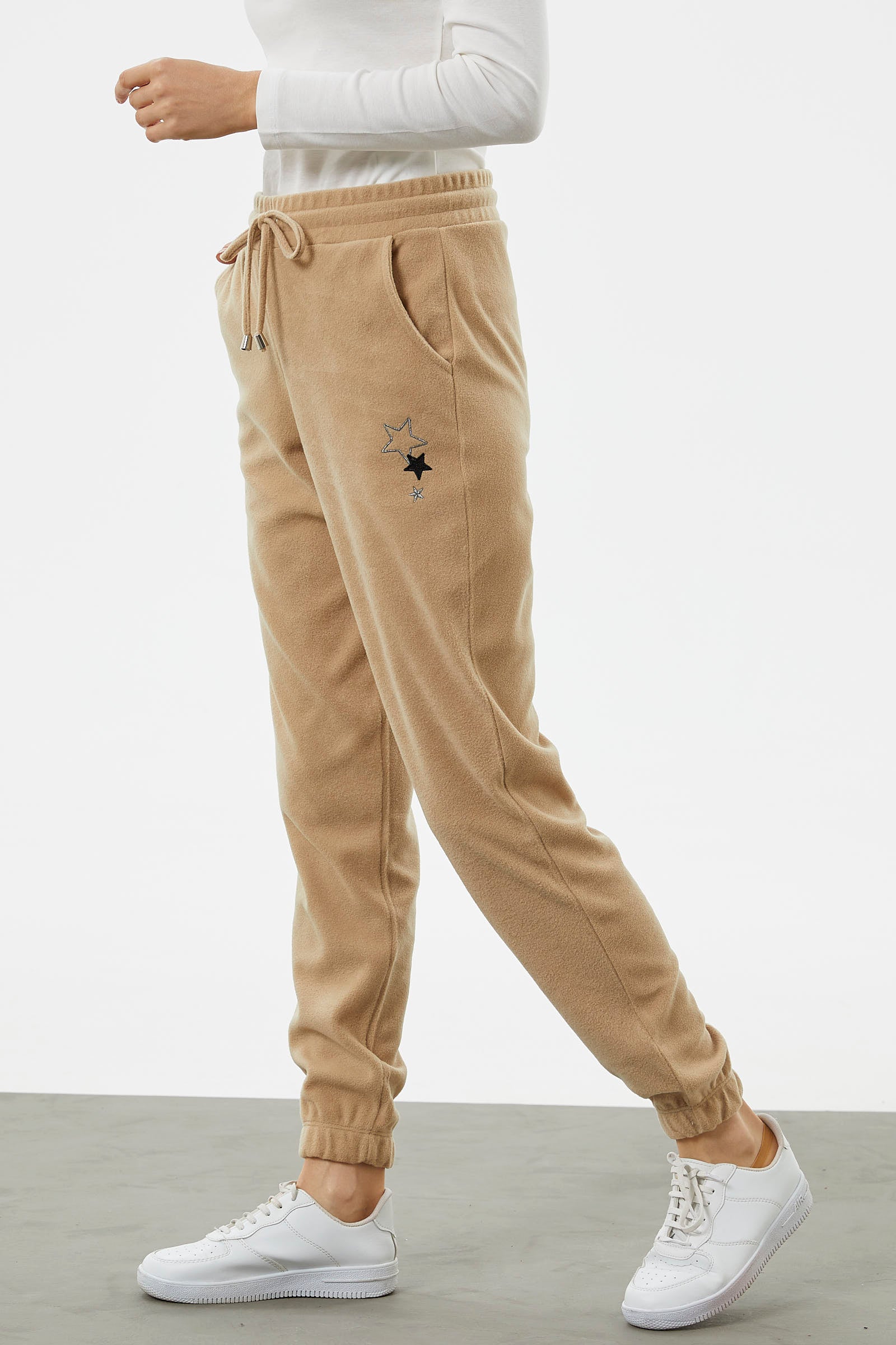 Beli Lastikli Jogger Eşofman Altı - Kamel (5) Sementa