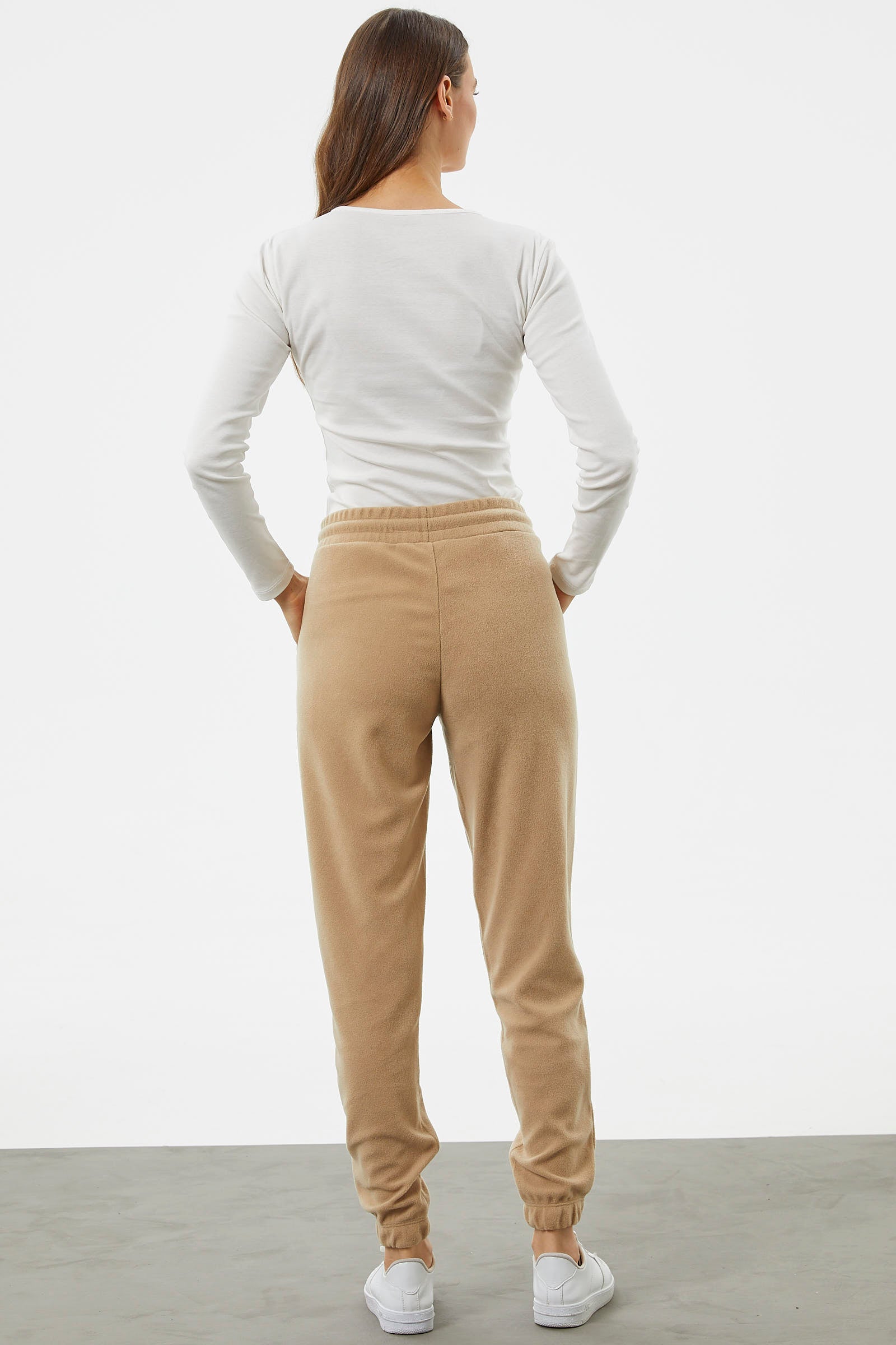 Beli Lastikli Jogger Eşofman Altı - Kamel (6) Sementa