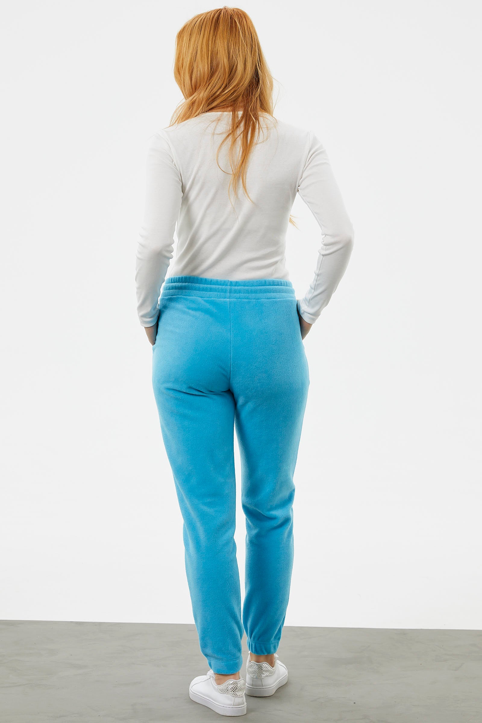 Beli Lastikli Jogger Eşofman Altı - Turkuaz (5) Sementa