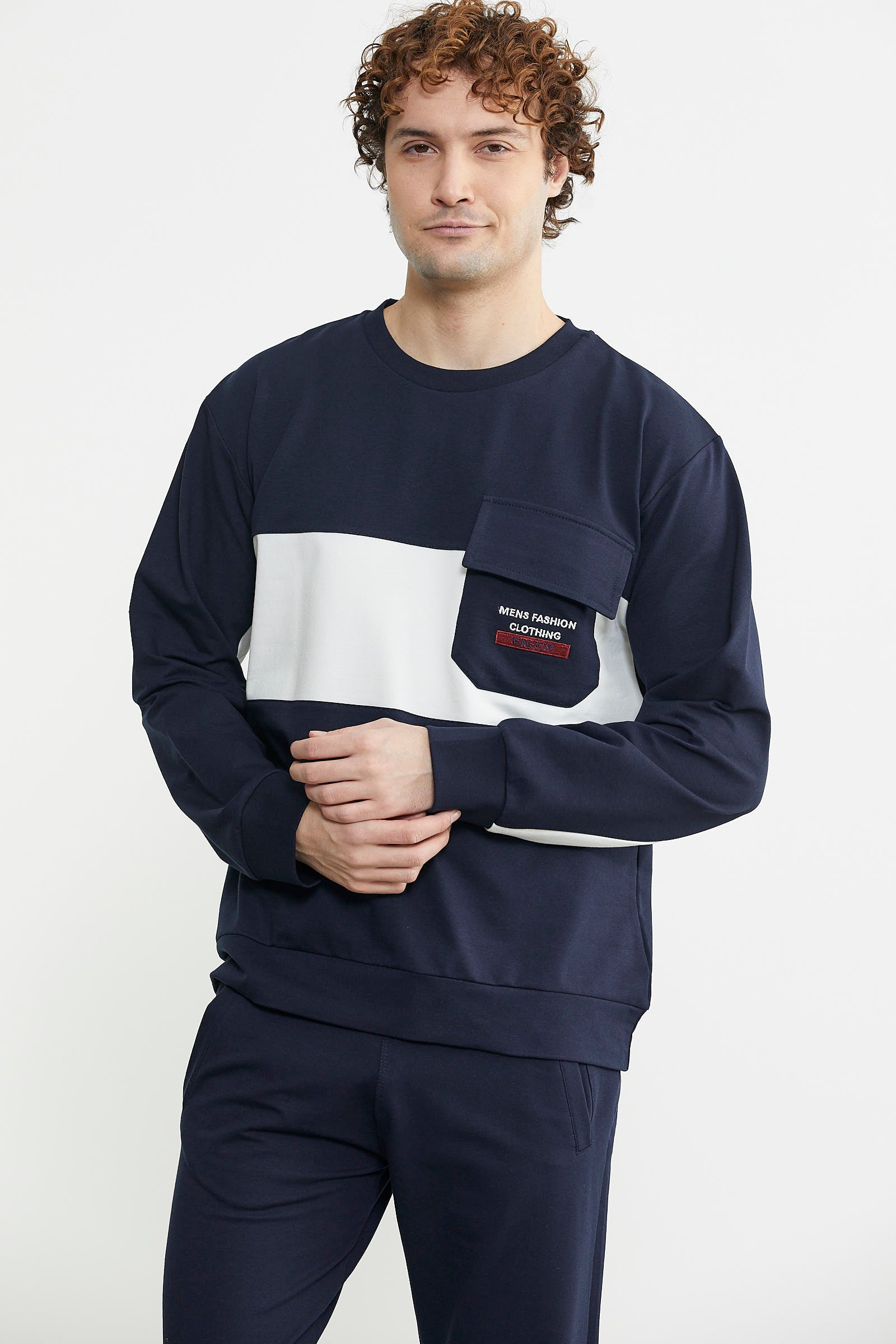 Blok Çizgili Eşofman Takım - Lacivert - Sementa