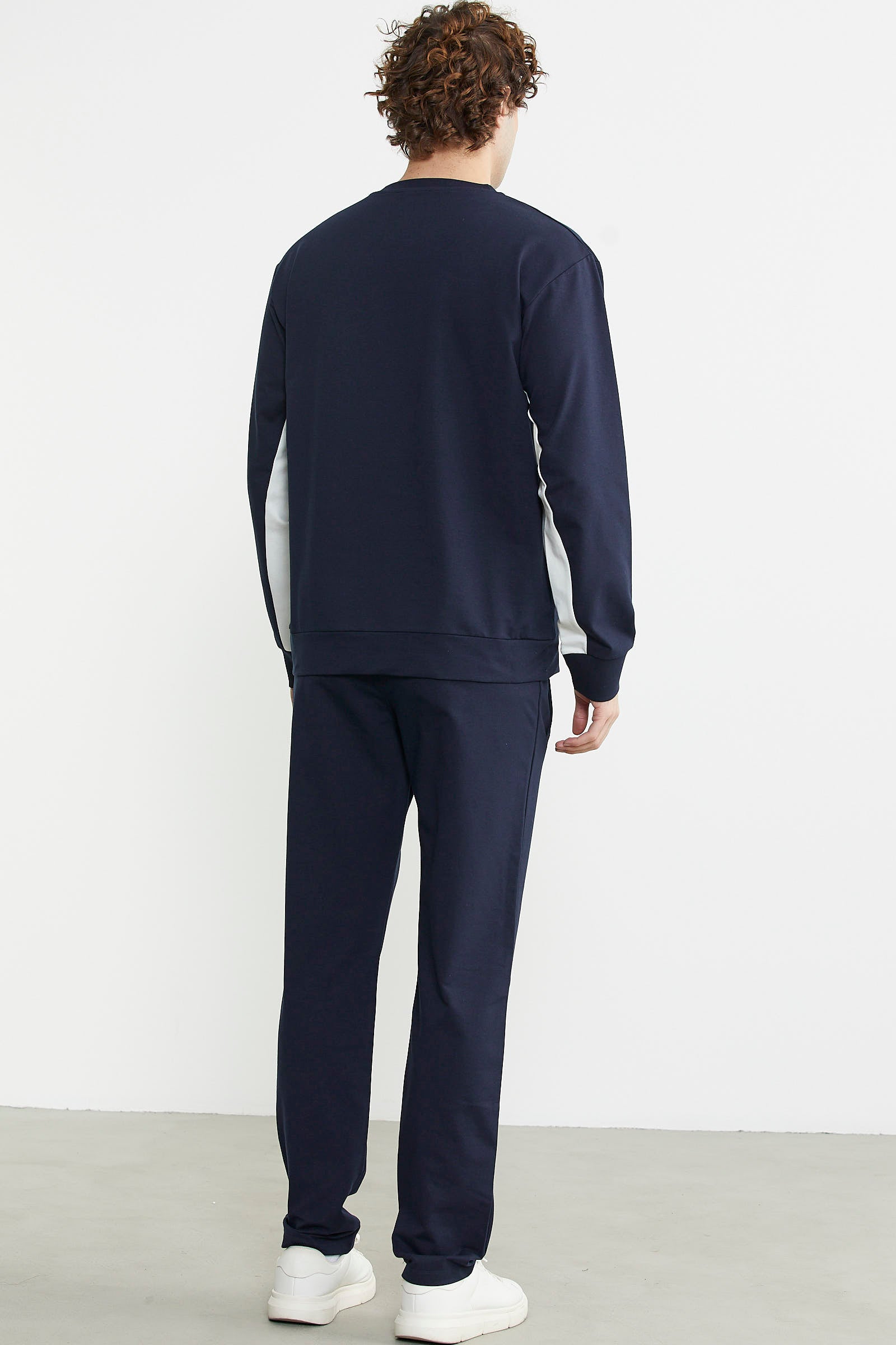 Blok Çizgili Eşofman Takım - Lacivert - Sementa