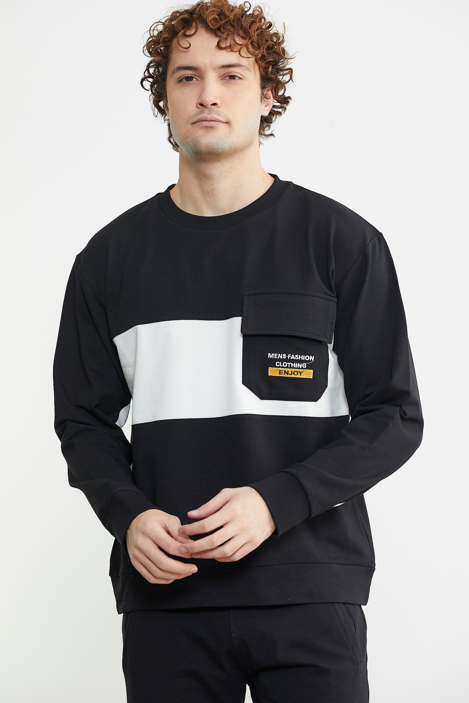 Blok Çizgili Eşofman Takım - Siyah - Sementa