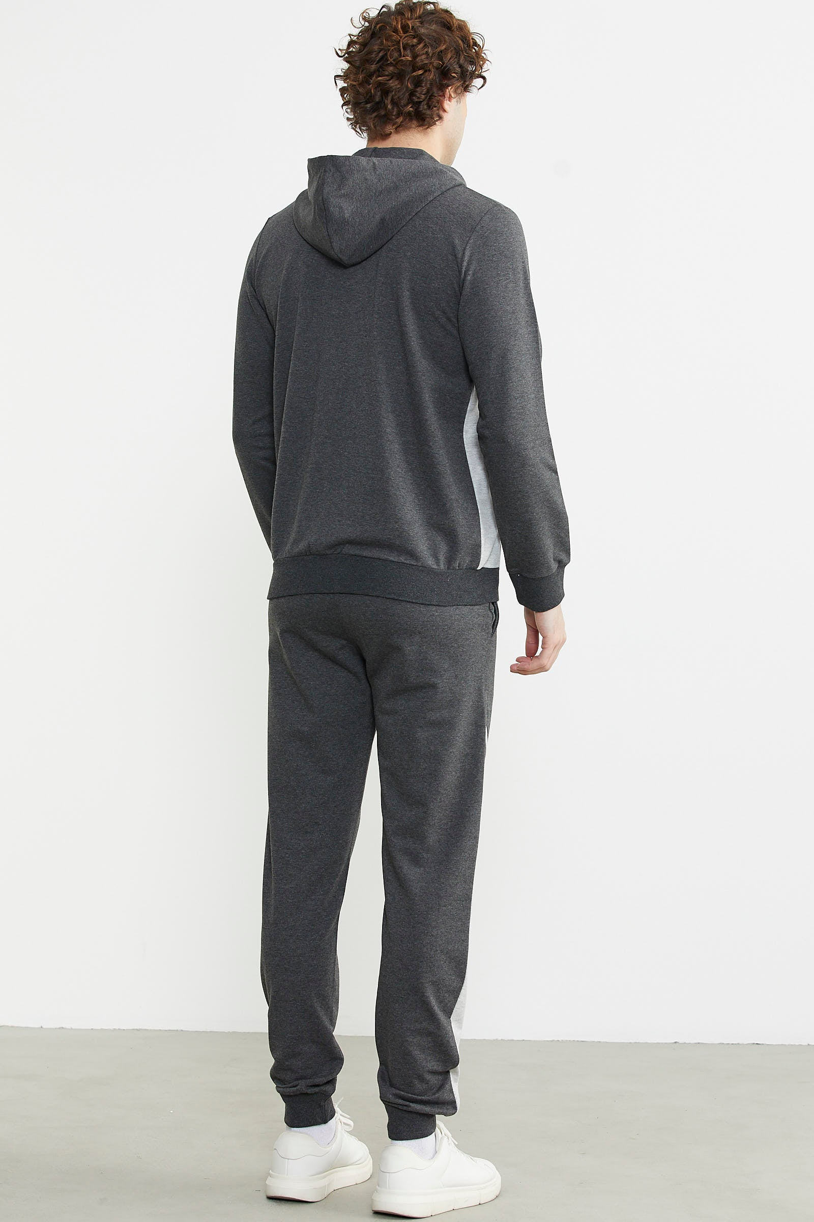 Blok Geçişli Cepli Eşofman Takım - Antrasit - Sementa