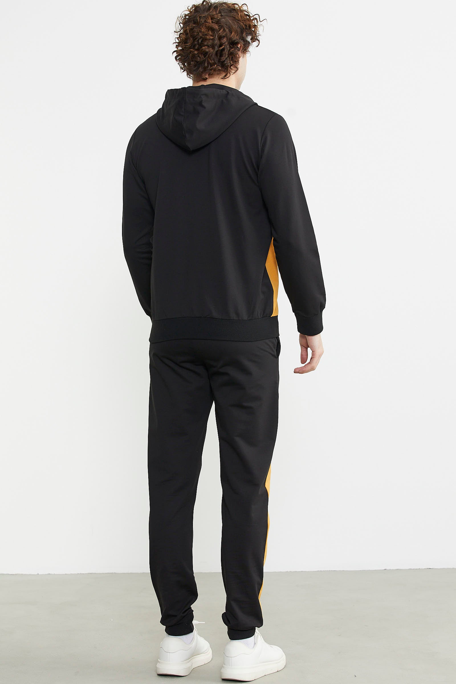 Blok Geçişli Cepli Eşofman Takım - Siyah - Sementa