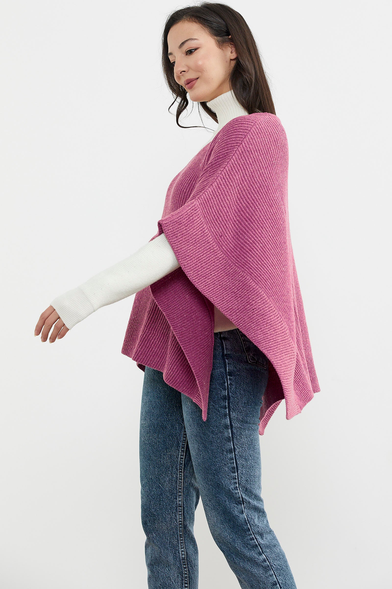 Bol Kesim V Yaka Triko Panço - Gül (3) Sementa