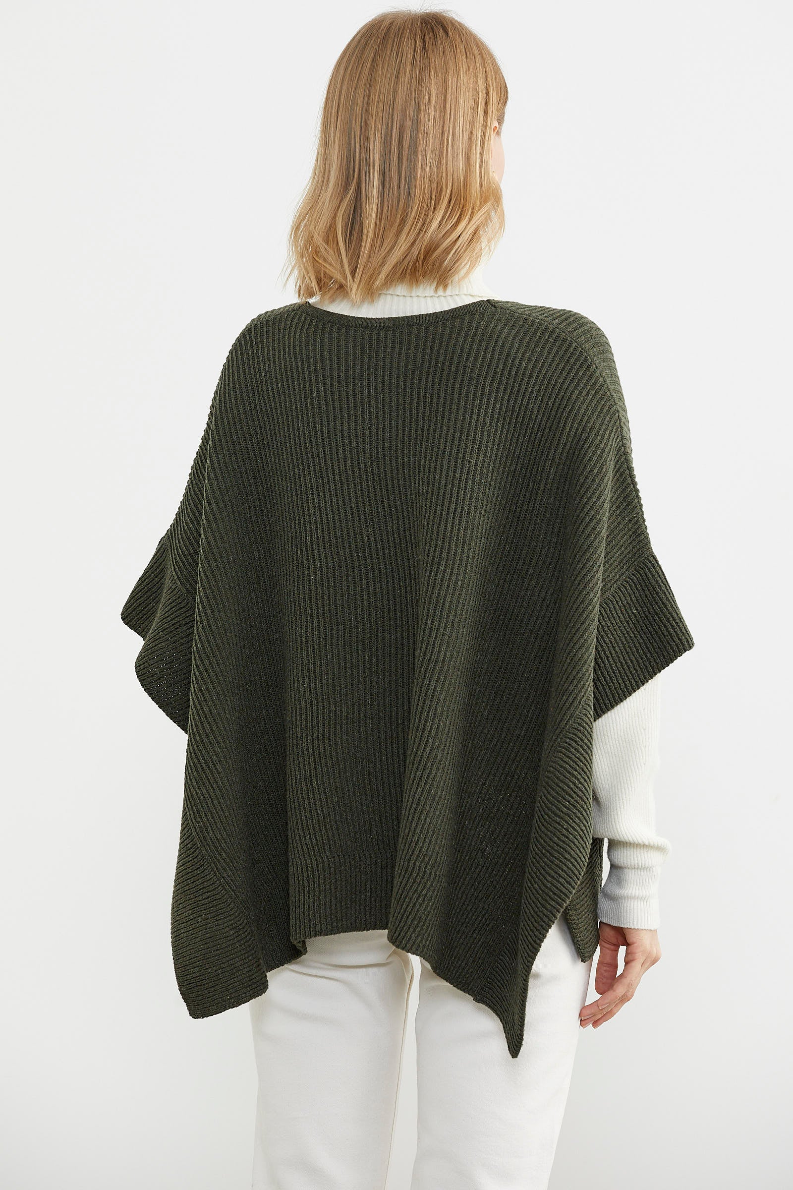 Bol Kesim V Yaka Triko Panço - Haki (5) Sementa