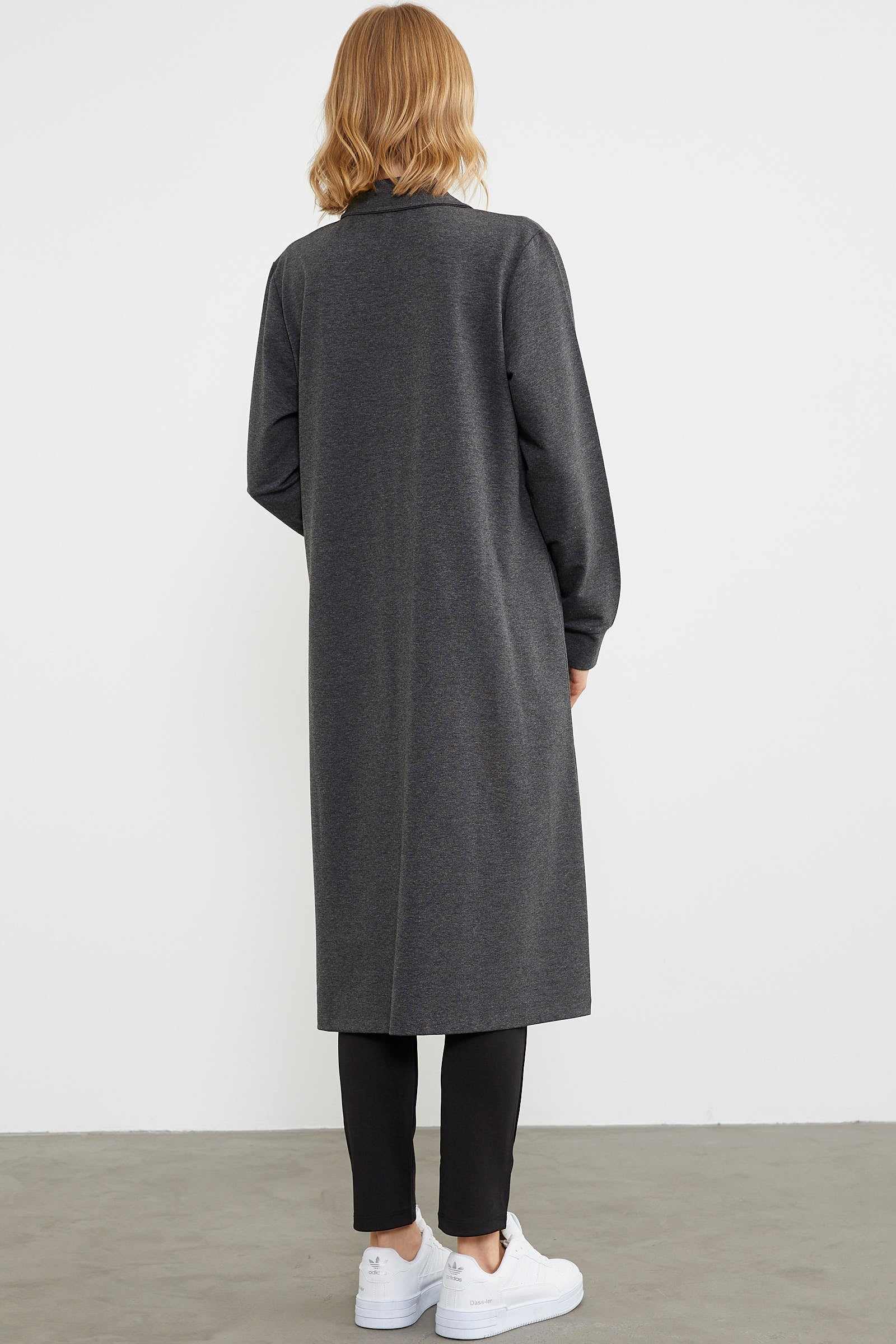 Boydan Fermuarlı Ribanalı İki İplik Kap - Antrasit (6) Sementa