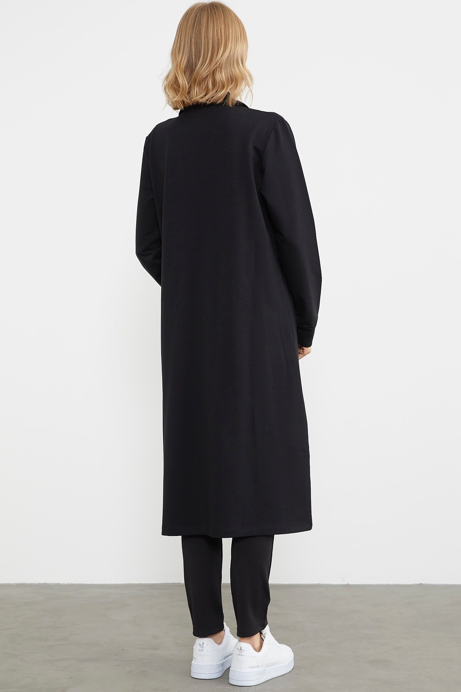 Boydan Fermuarlı Ribanalı İki İplik Kap - Siyah (5) Sementa