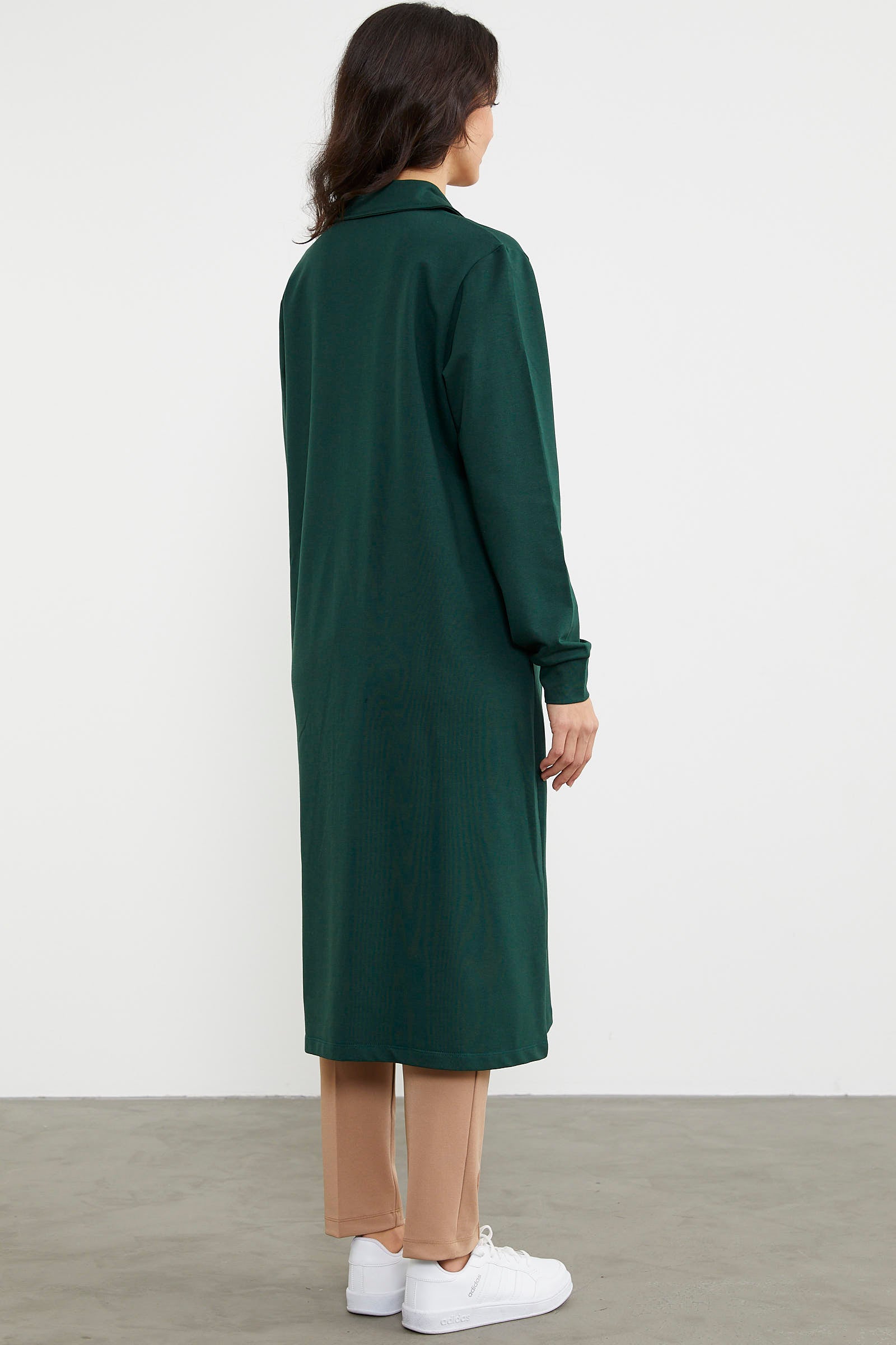 Boydan Fermuarlı Ribanalı İki İplik Kap - Yeşil (6) Sementa