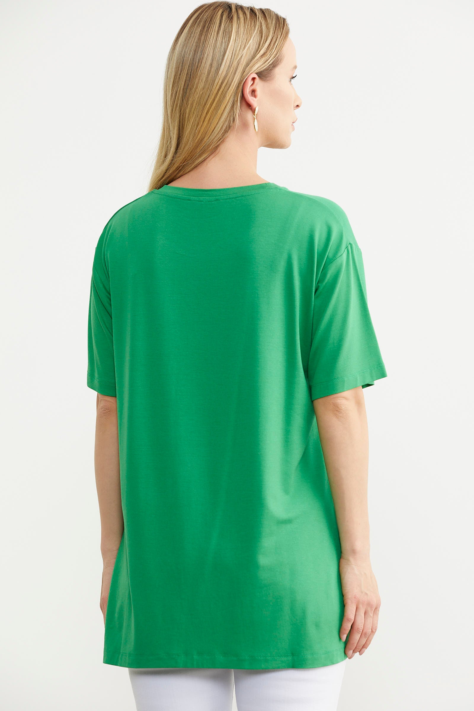 Büyük Beden Baskılı Bluz - Yeşil (6) Sementa