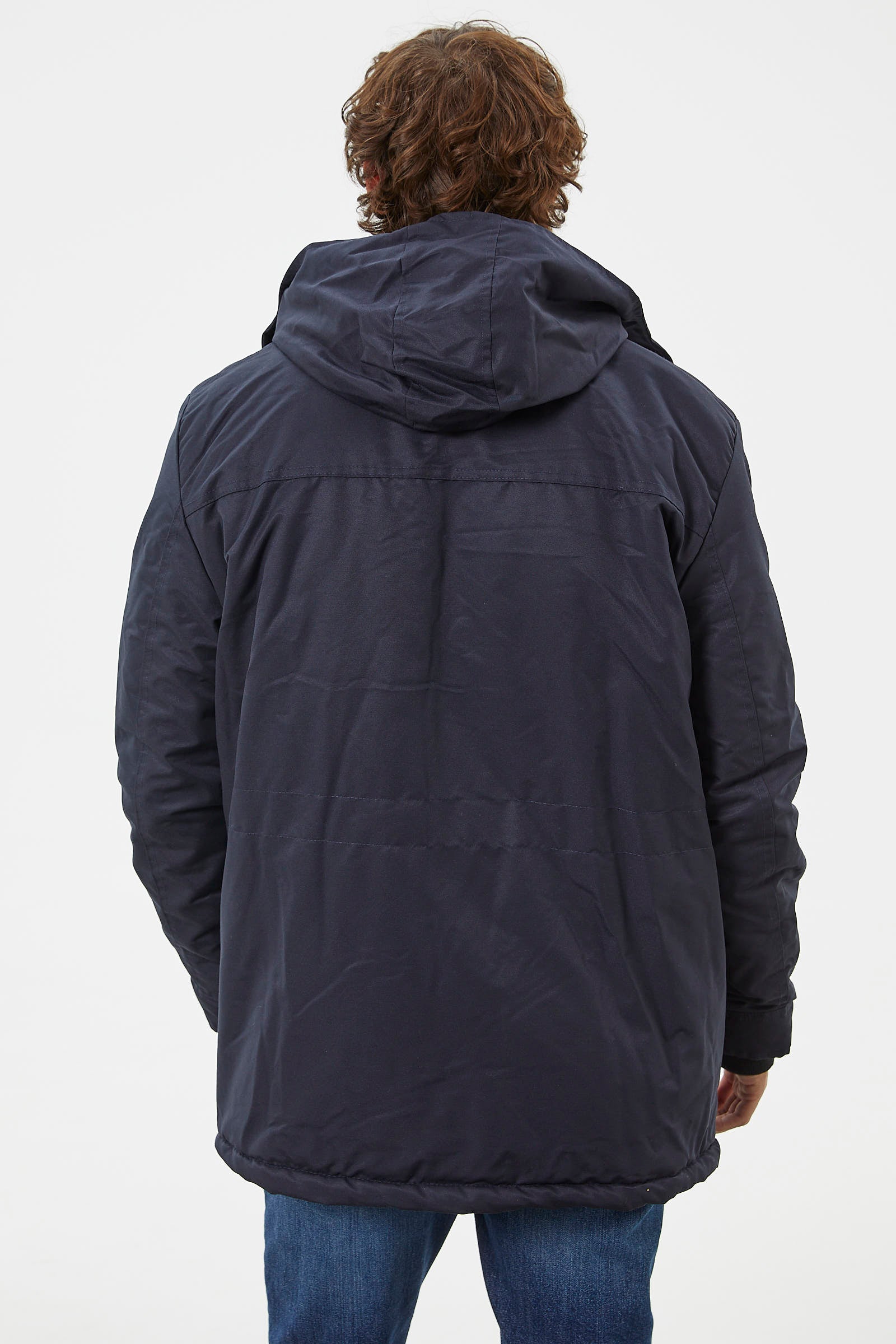 Büyük Beden İçi Pelüş Cepli Mont - Lacivert (7) Sementa