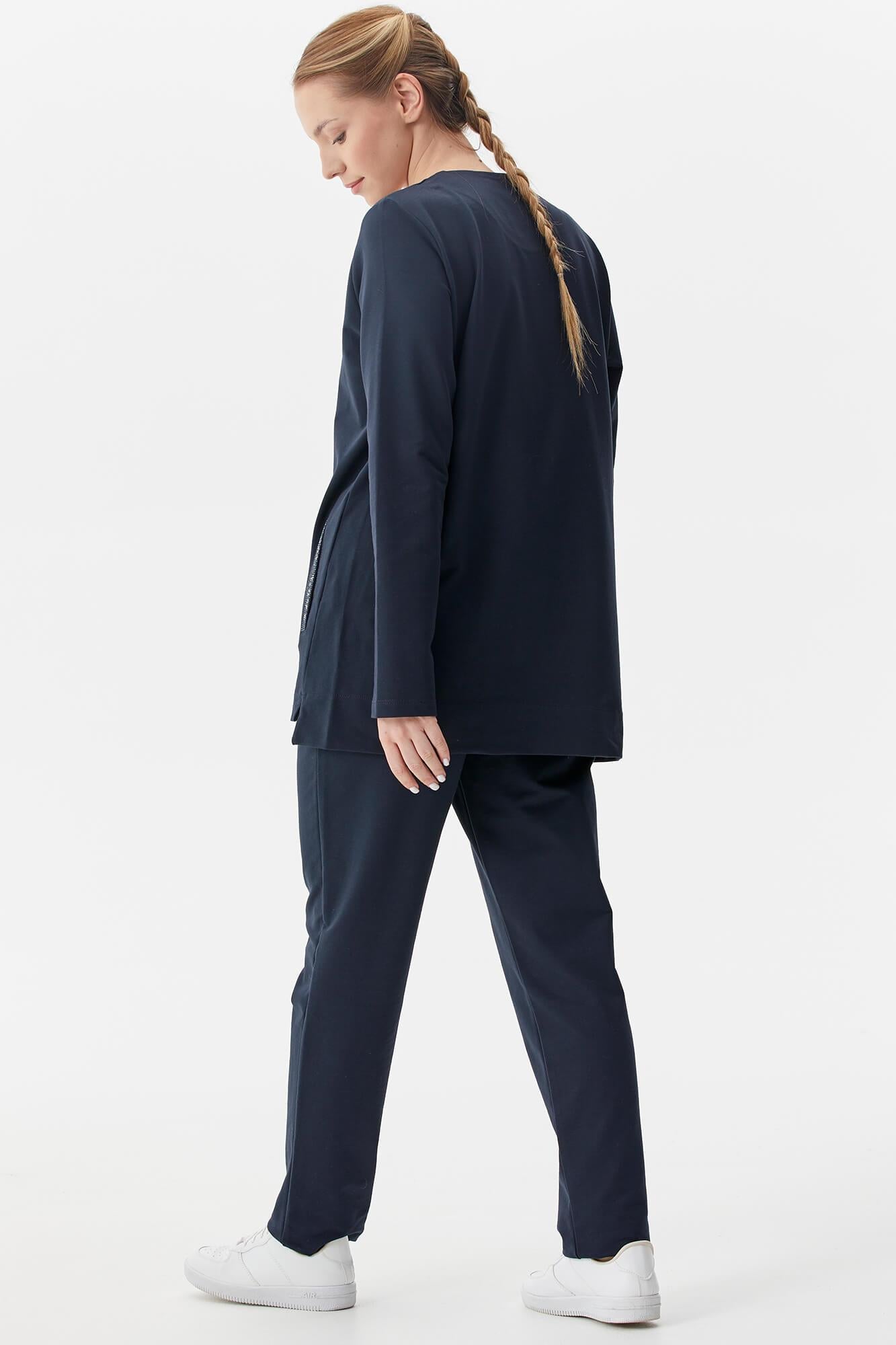 Büyük Beden Taş Detaylı Eşofman Takım - Lacivert (6) Sementa