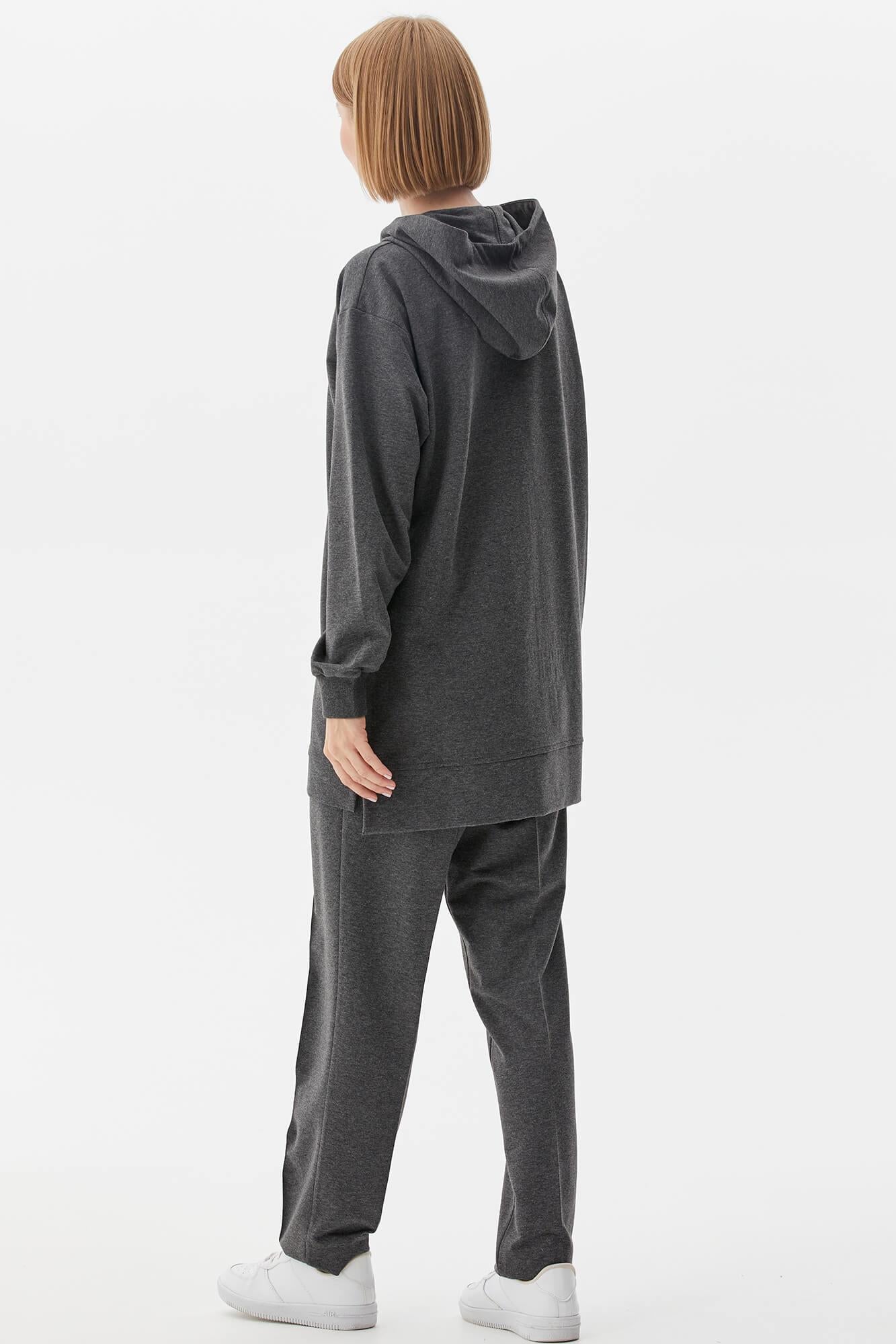 Büyük Beden Tunik Eşofman Takım - Antrasit (8) Sementa