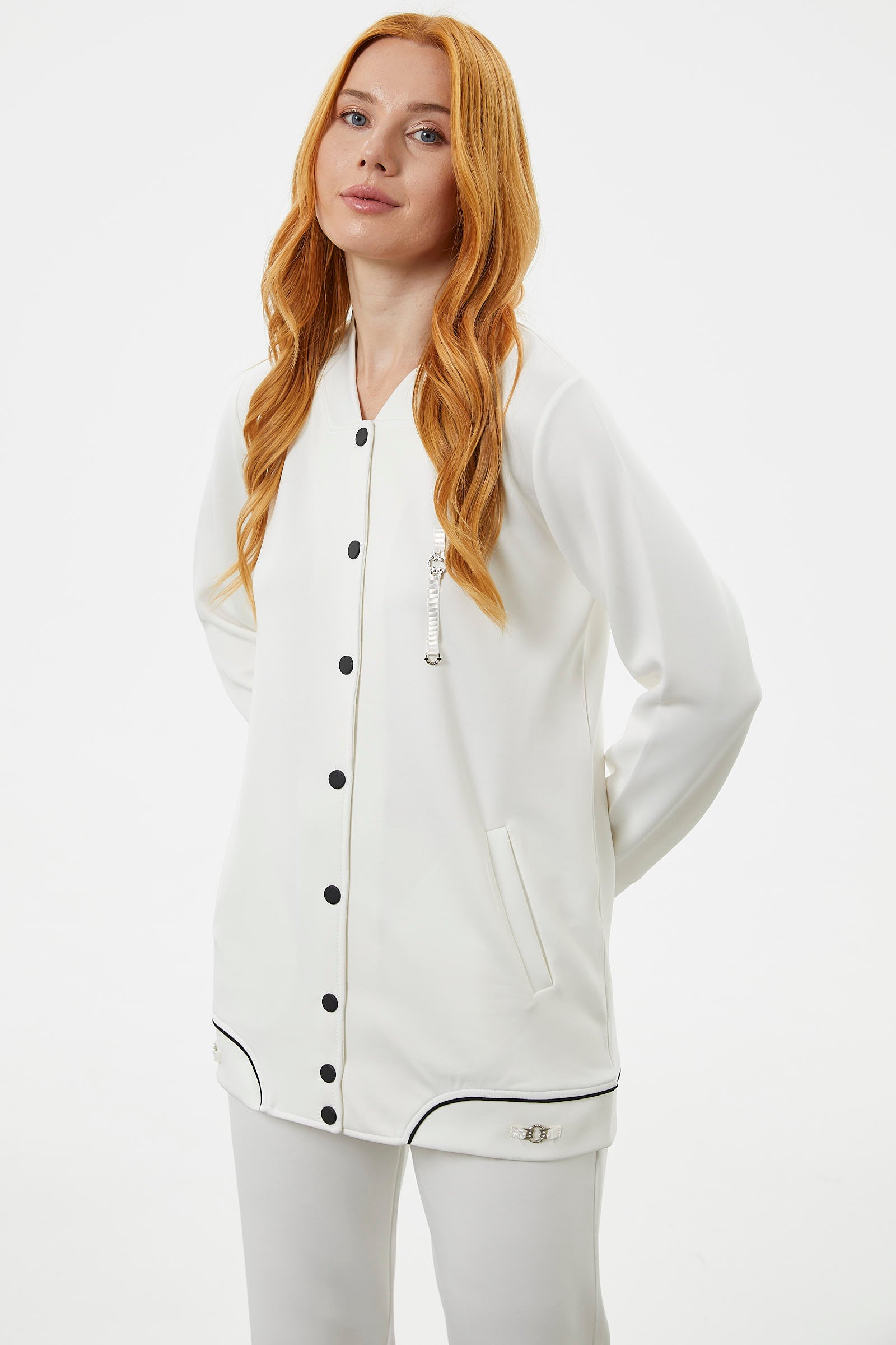 Büyük Beden Tunik Eşofman Takım - Ekru (5) Sementa