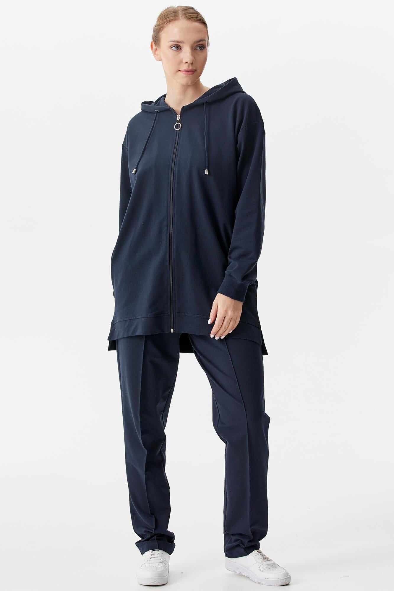 Büyük Beden Tunik Eşofman Takım - Lacivert (6) Sementa