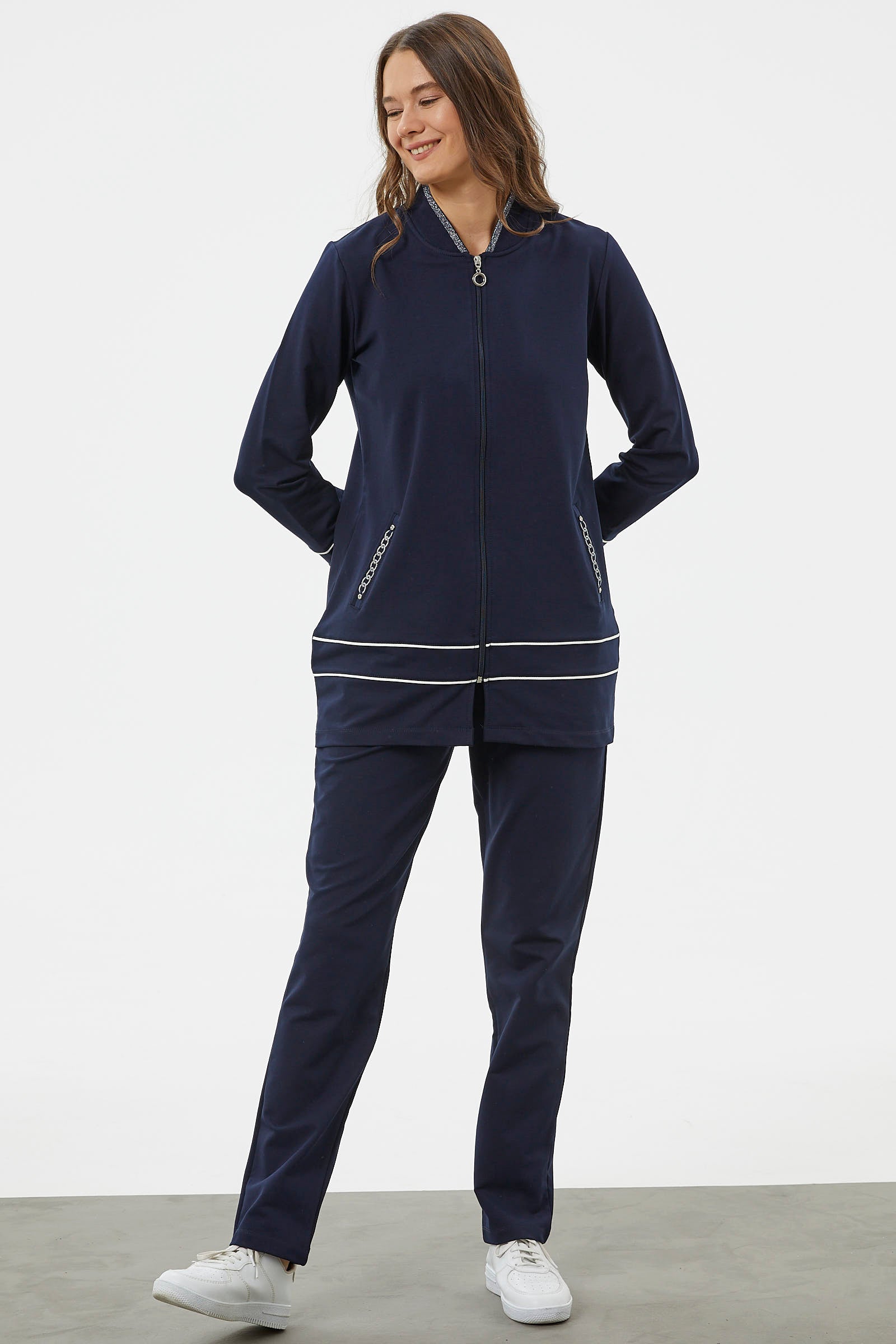 Büyük Beden Tunik Eşofman Takım - Lacivert (2) Sementa