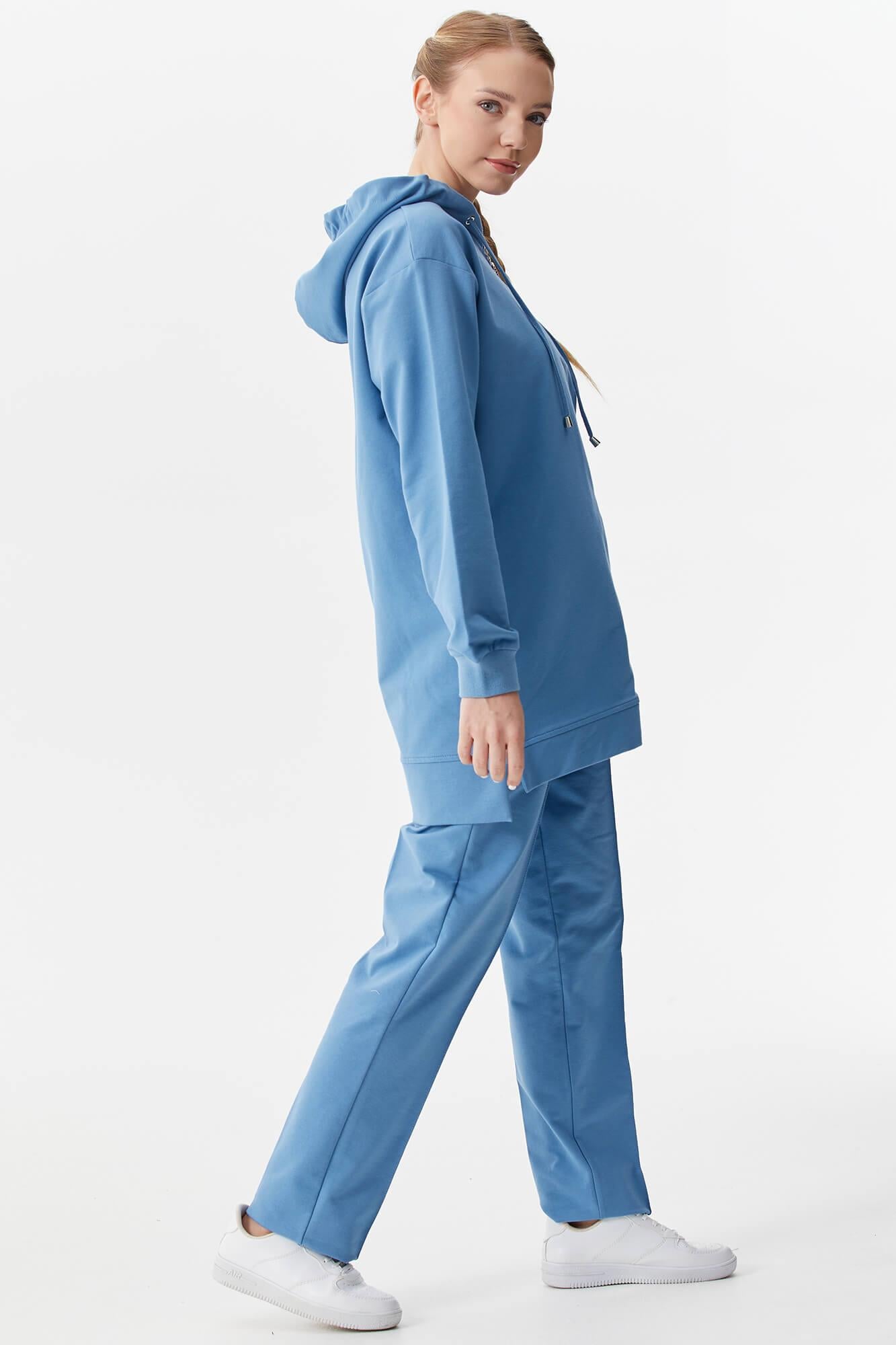 Büyük Beden Tunik Eşofman Takım - Mavi (6) Sementa