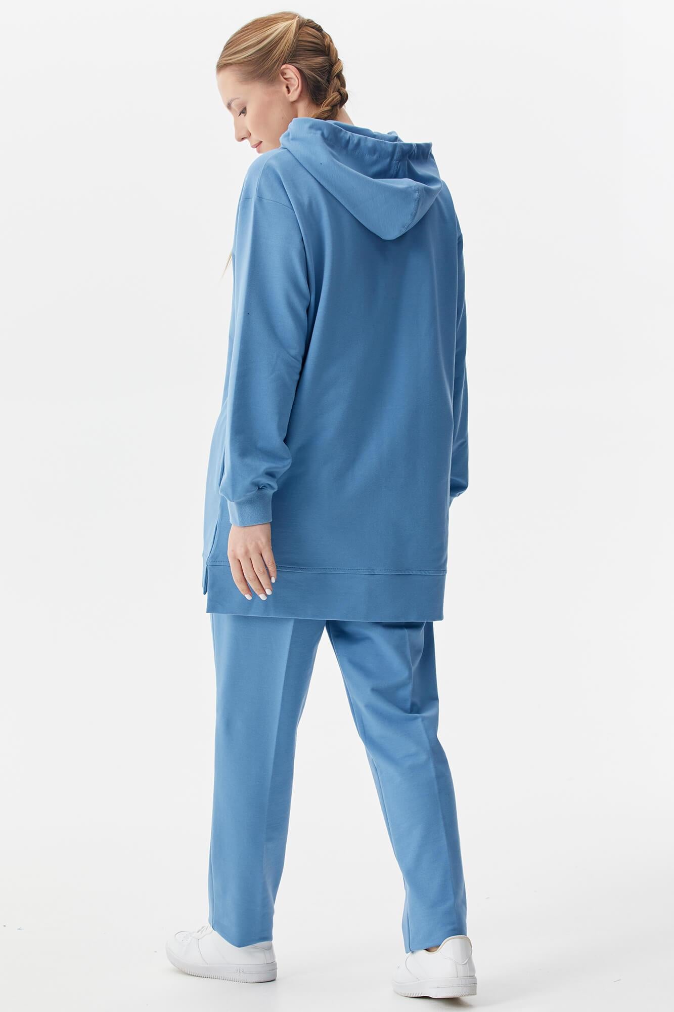 Büyük Beden Tunik Eşofman Takım - Mavi (7) Sementa