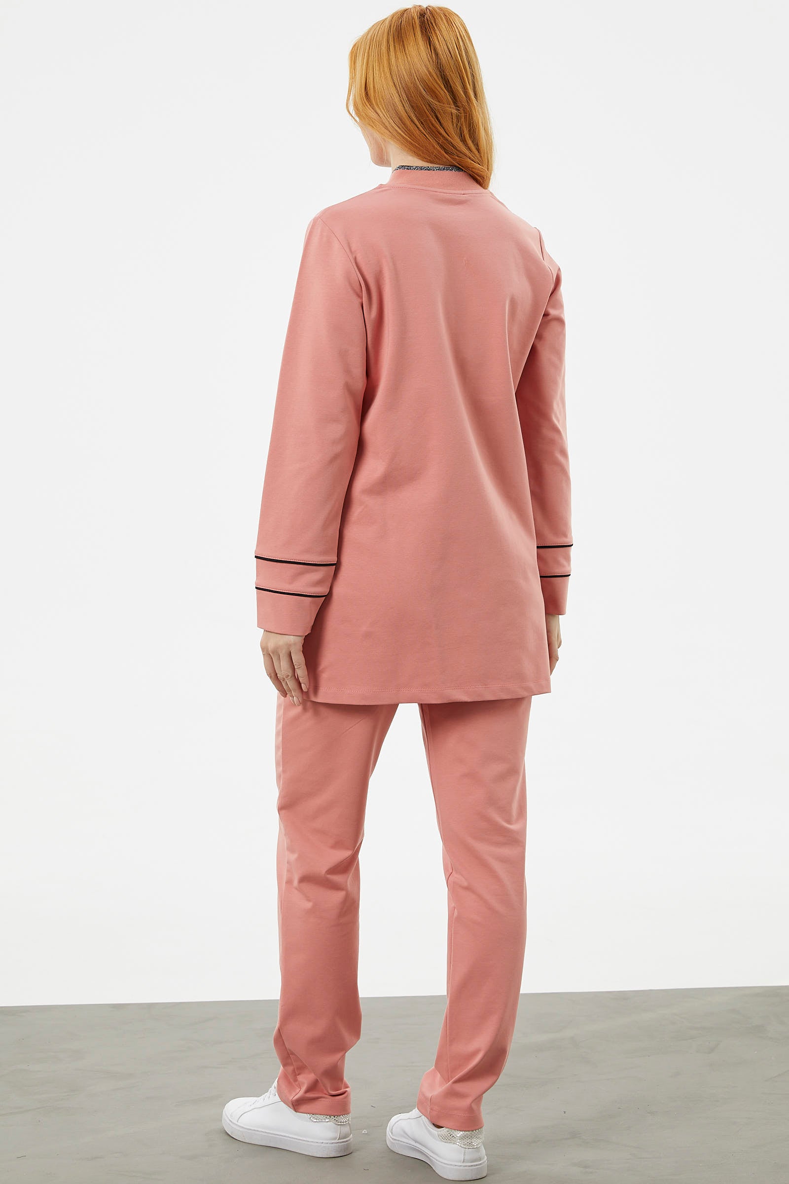 Büyük Beden Tunik Eşofman Takım - Pembe (6) Sementa