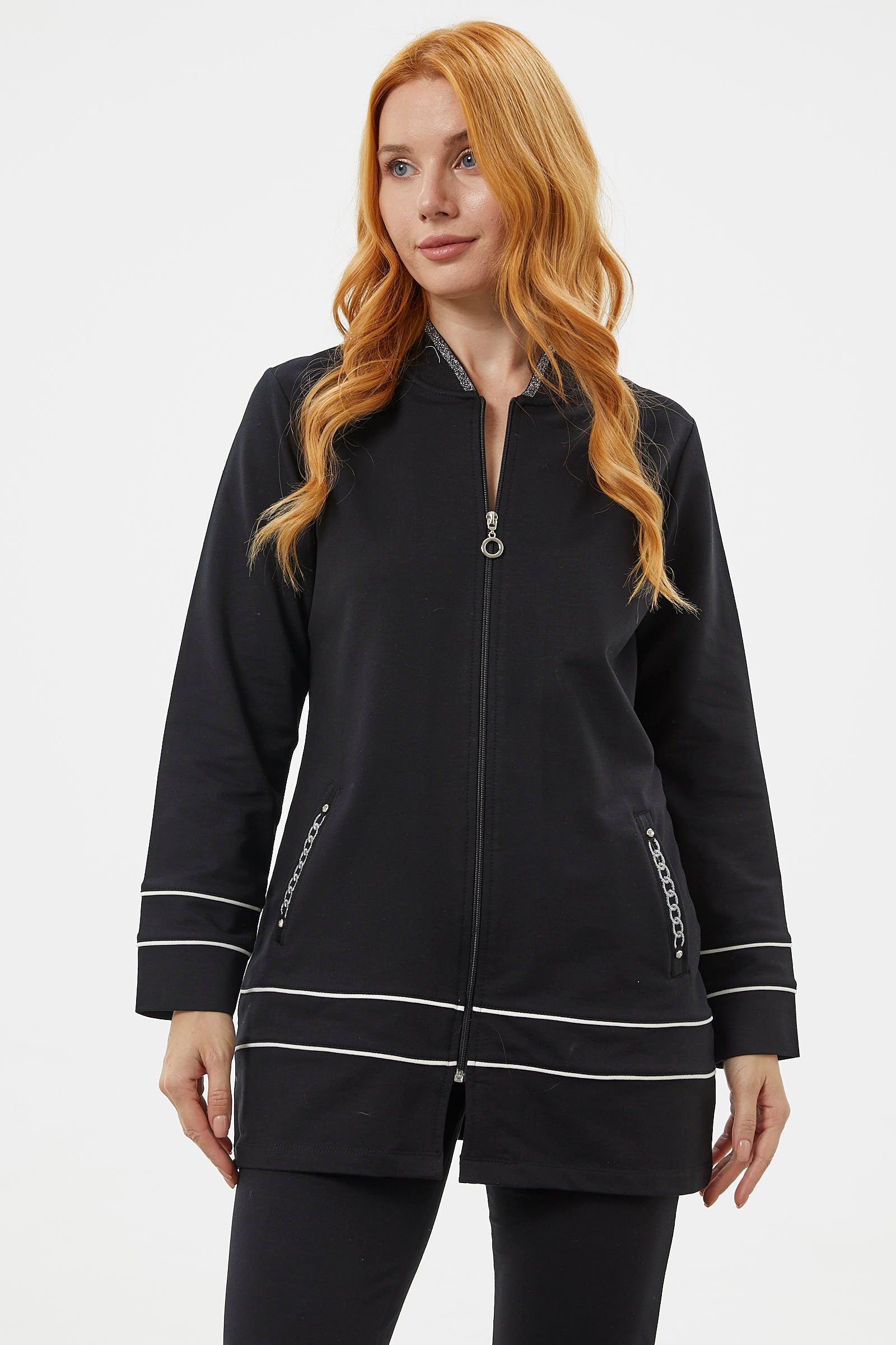 Büyük Beden Tunik Eşofman Takım - Siyah (5) Sementa