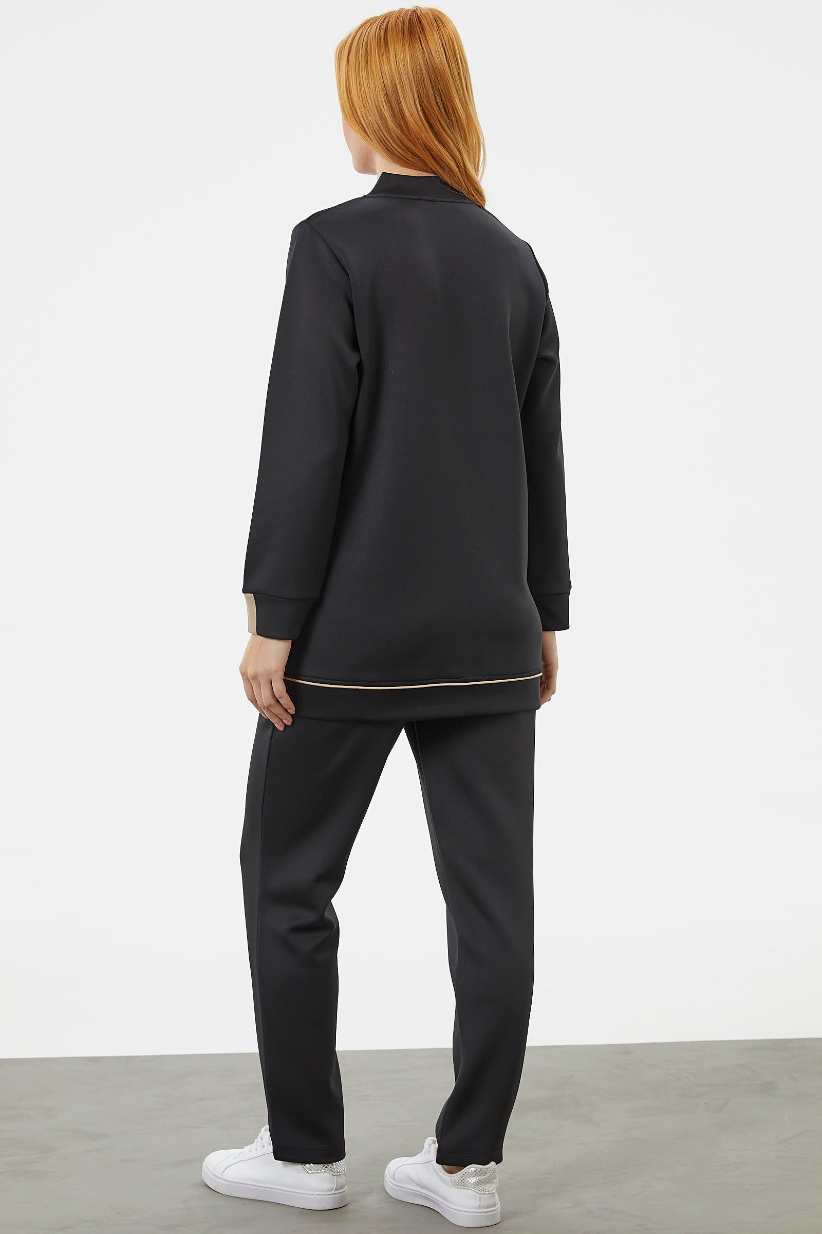 Büyük Beden Tunik Eşofman Takım - Siyah (6) Sementa