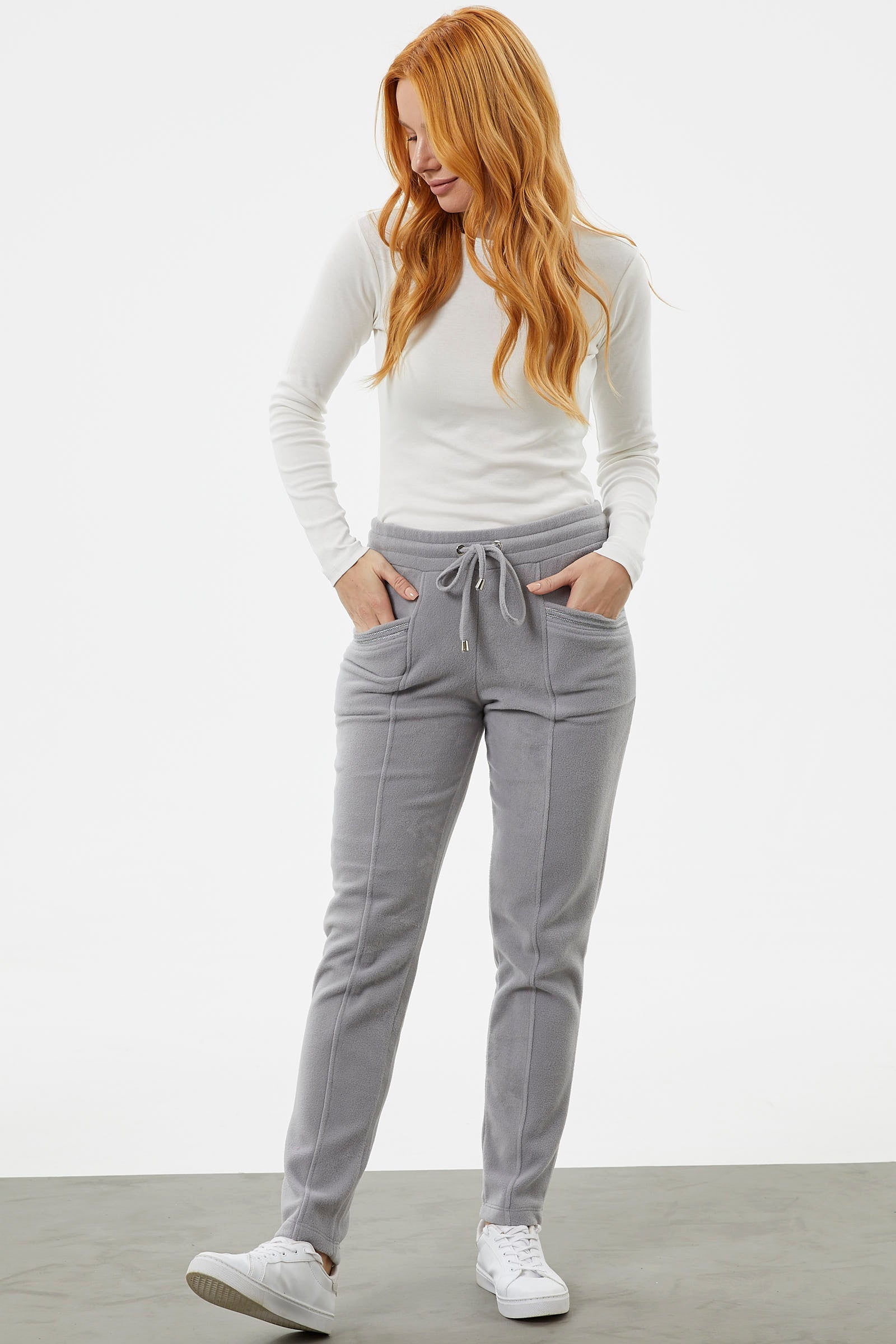 Cep Detaylı Polar Eşofman Altı - Gri (4) Sementa