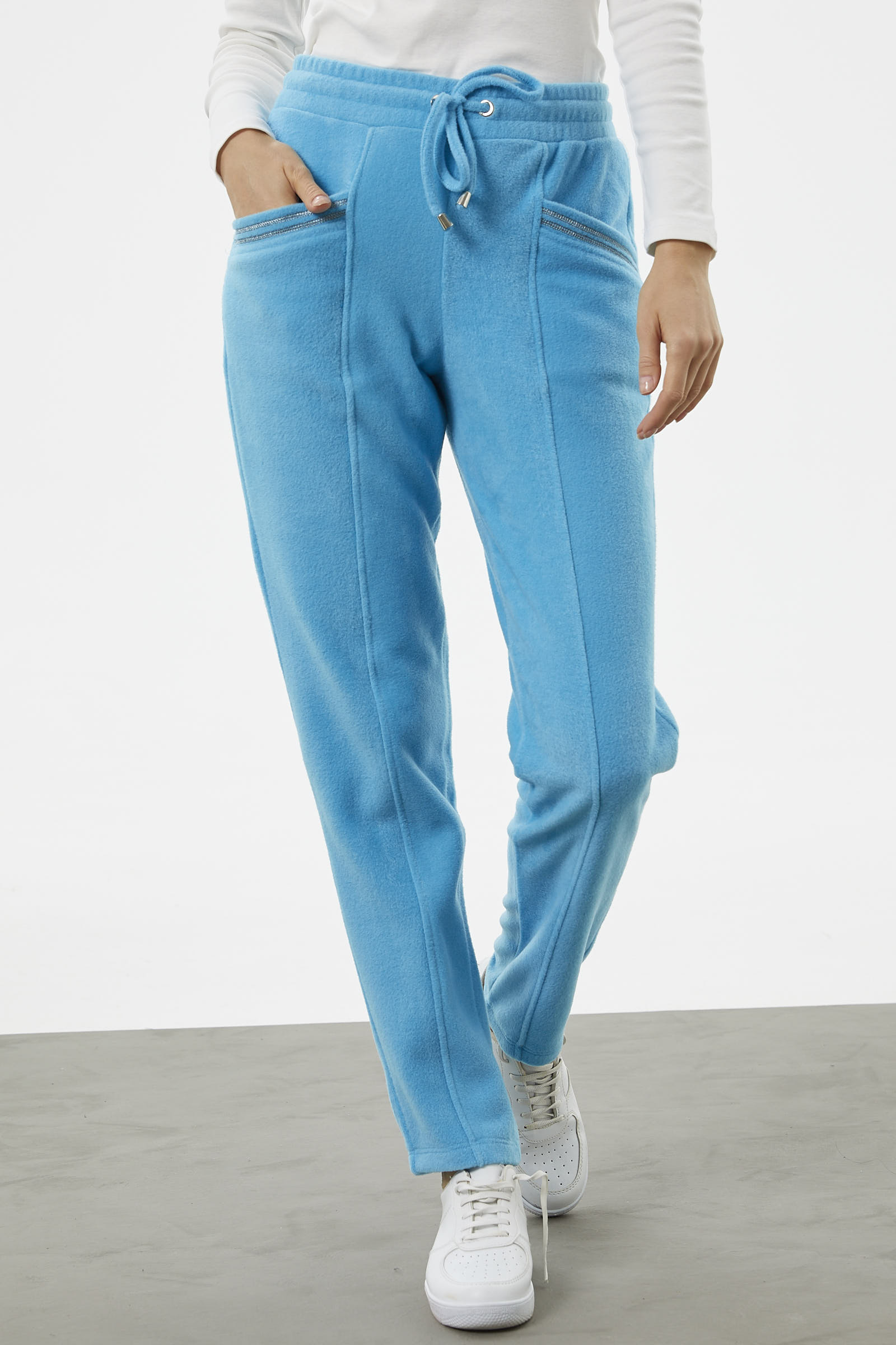 Cep Detaylı Polar Eşofman Altı - Turkuaz (4) Sementa