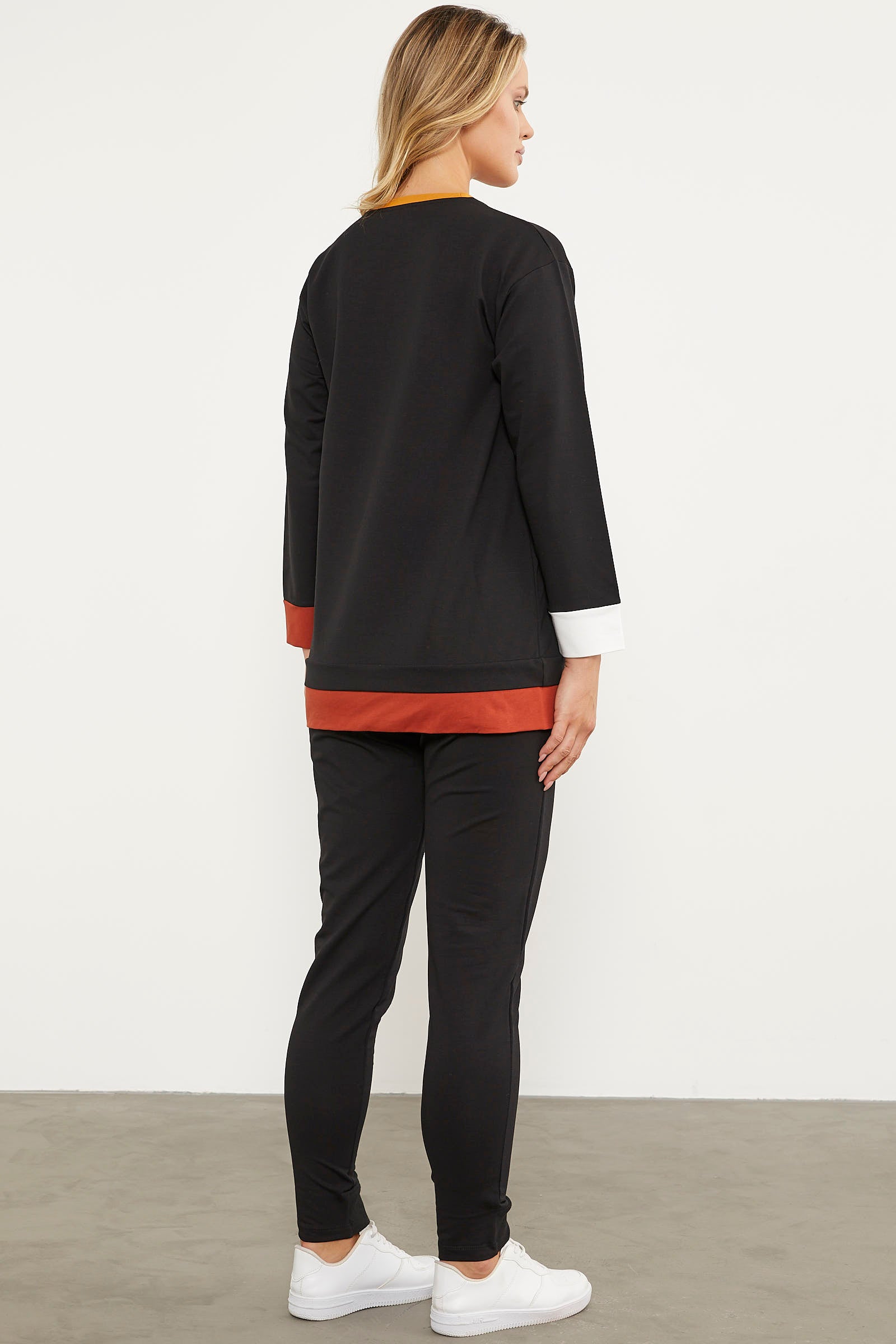 Cep Detaylı Renkli Eşofman Takım - Siyah (7) Sementa