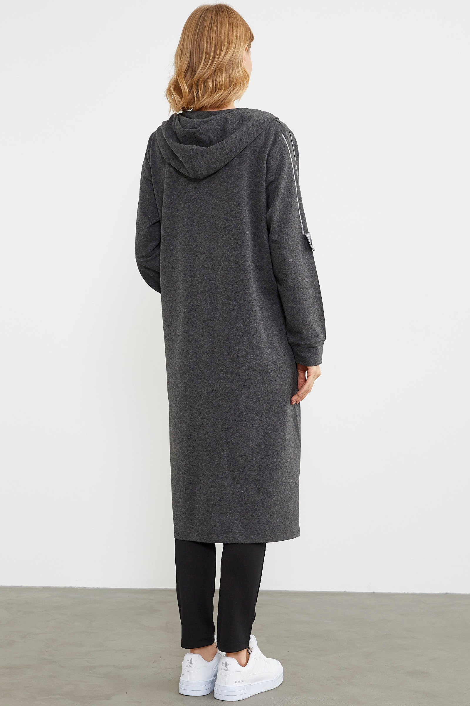 Cep Detaylı Tam Fermuarlı Kap - Antrasit (6) Sementa