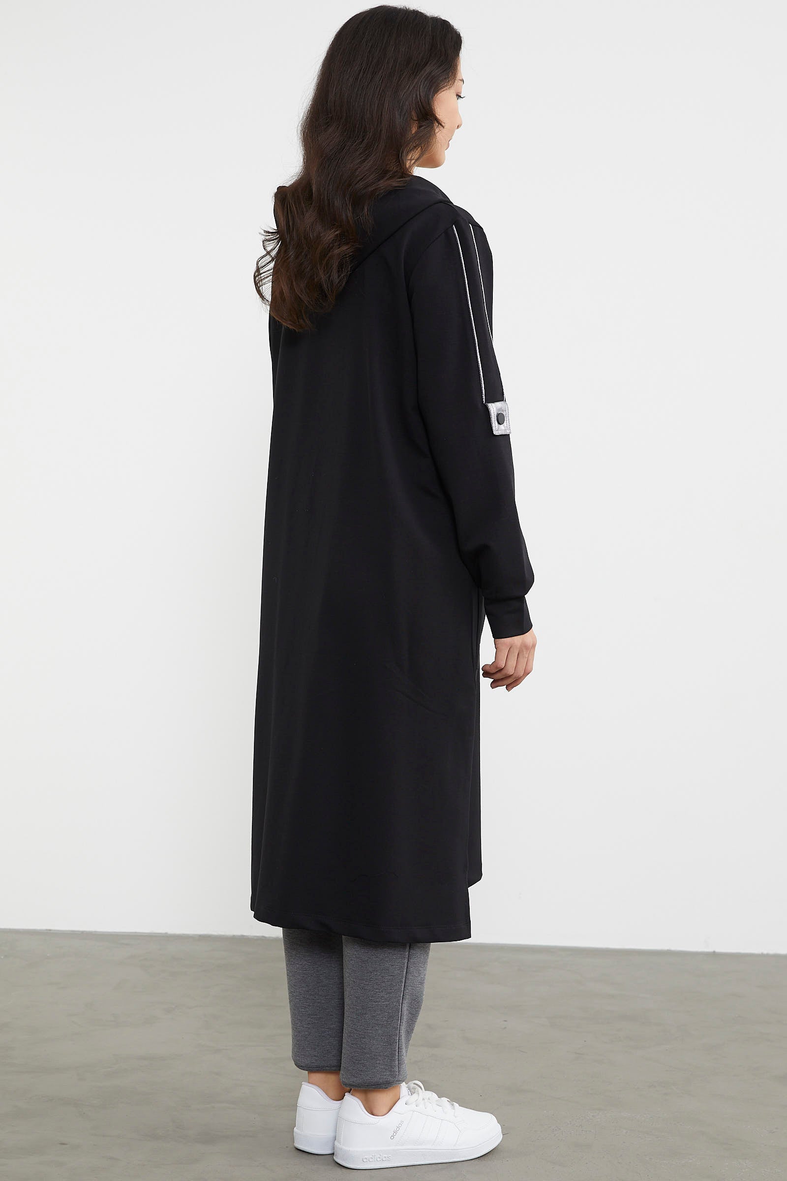 Cep Detaylı Tam Fermuarlı Kap - Siyah (6) Sementa