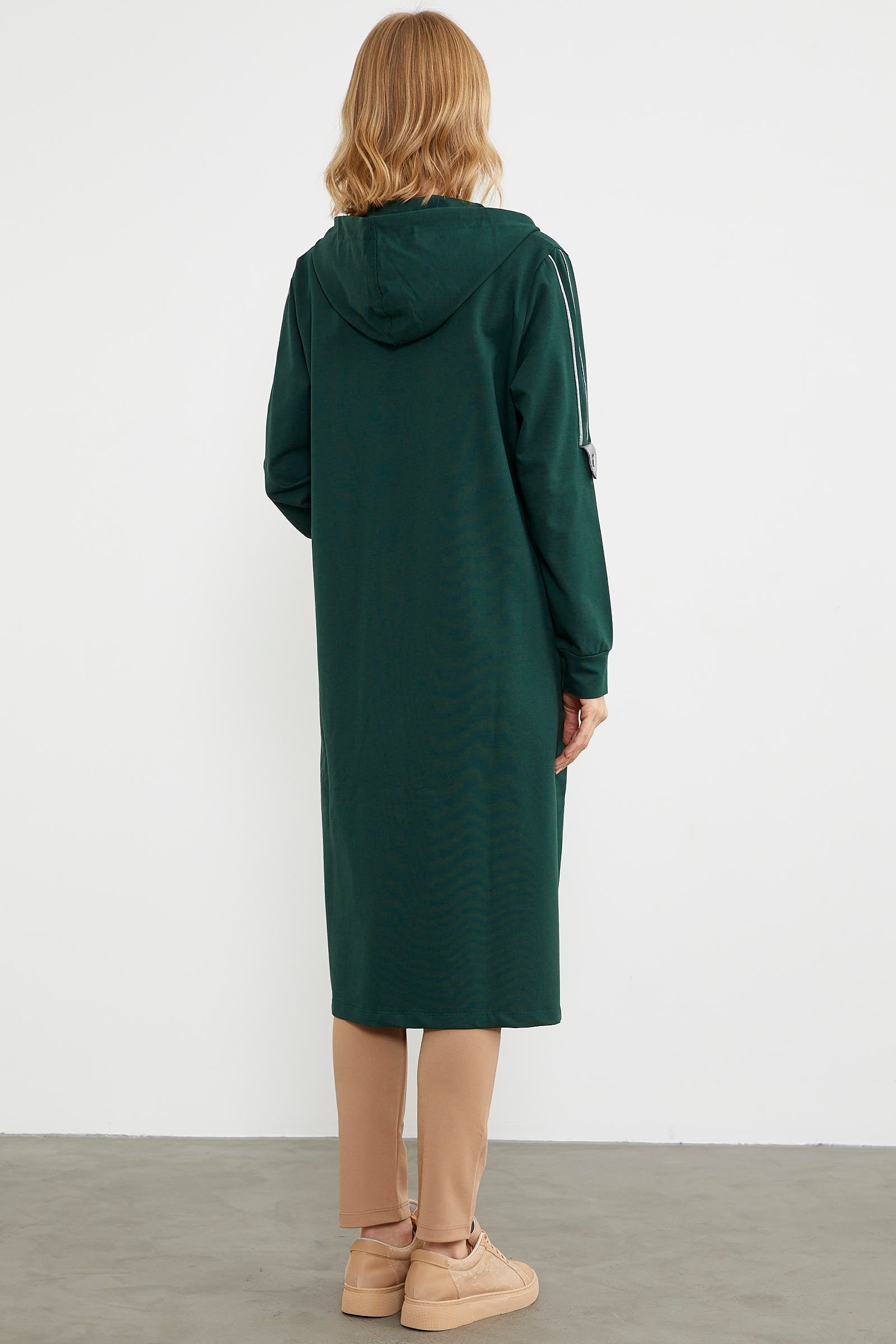 Cep Detaylı Tam Fermuarlı Kap - Yeşil (7) Sementa