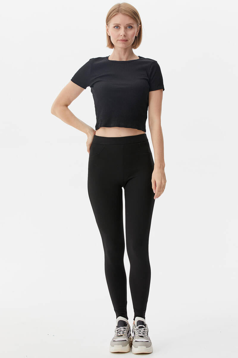 Cep Detaylı Tayt - Siyah (1) Sementa