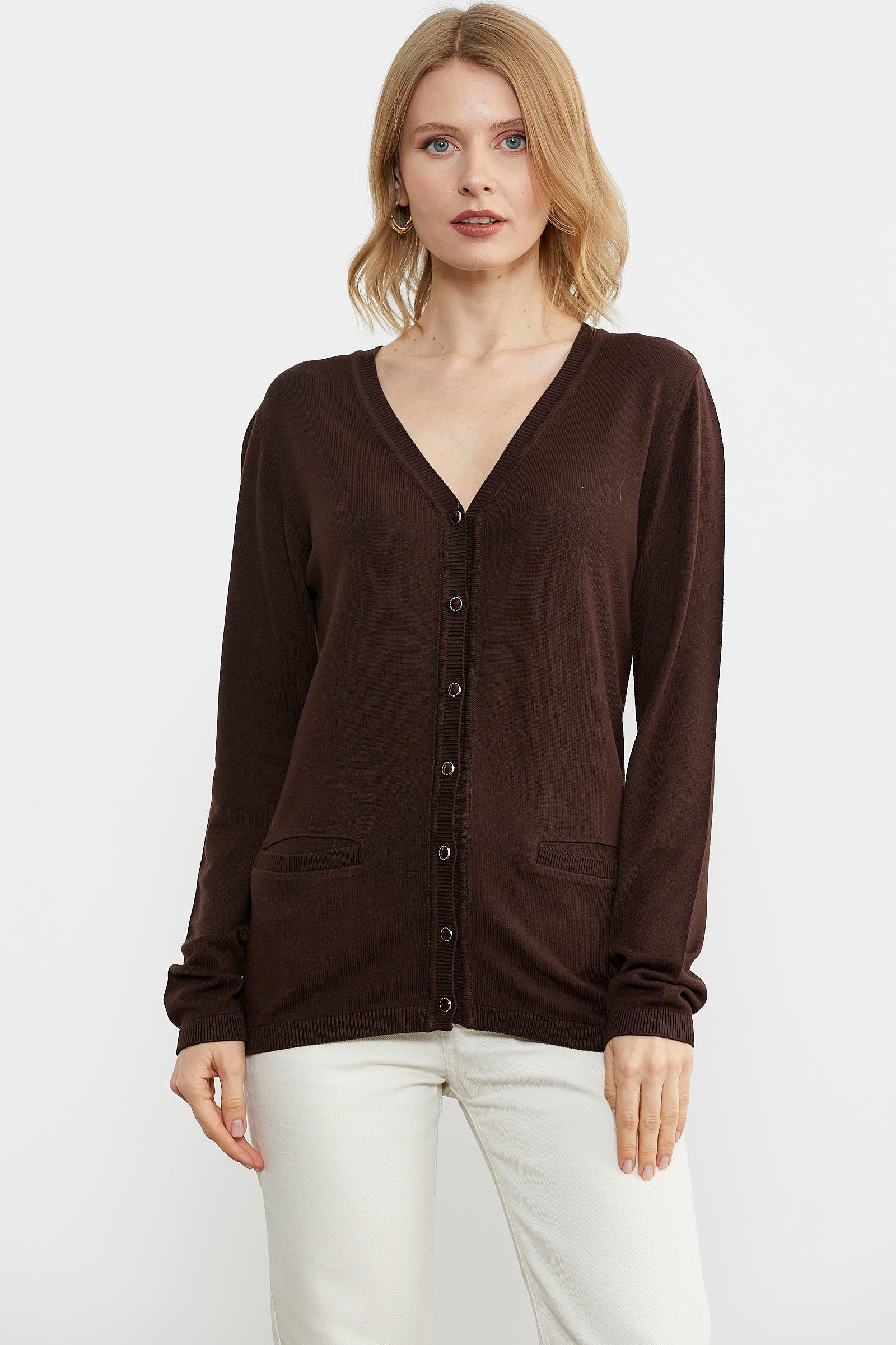 Cepli Basic Triko Hırka - Kahve (1) Sementa