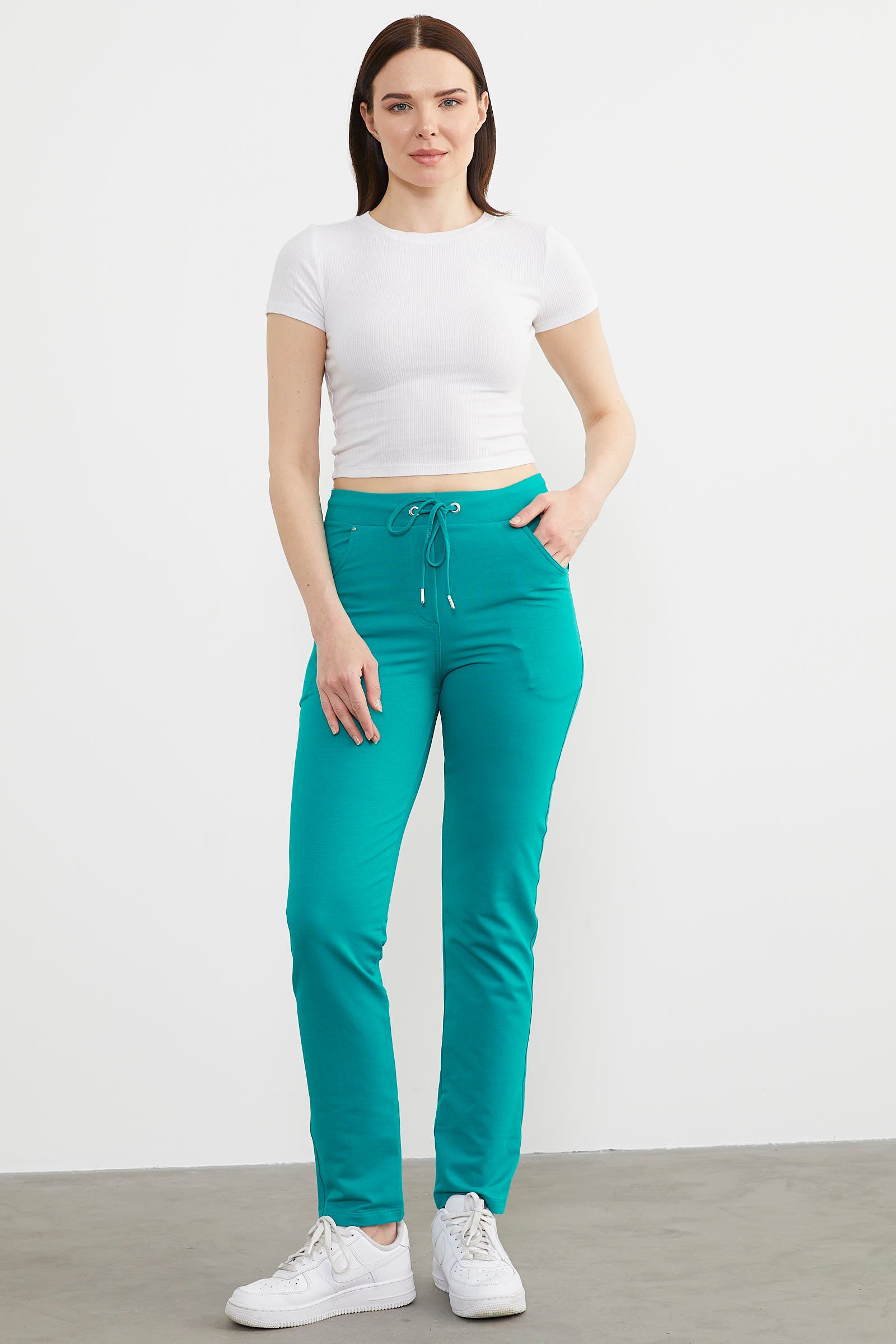 Cepli Düz Paça Eşofman Altı - Petrol (1) Sementa