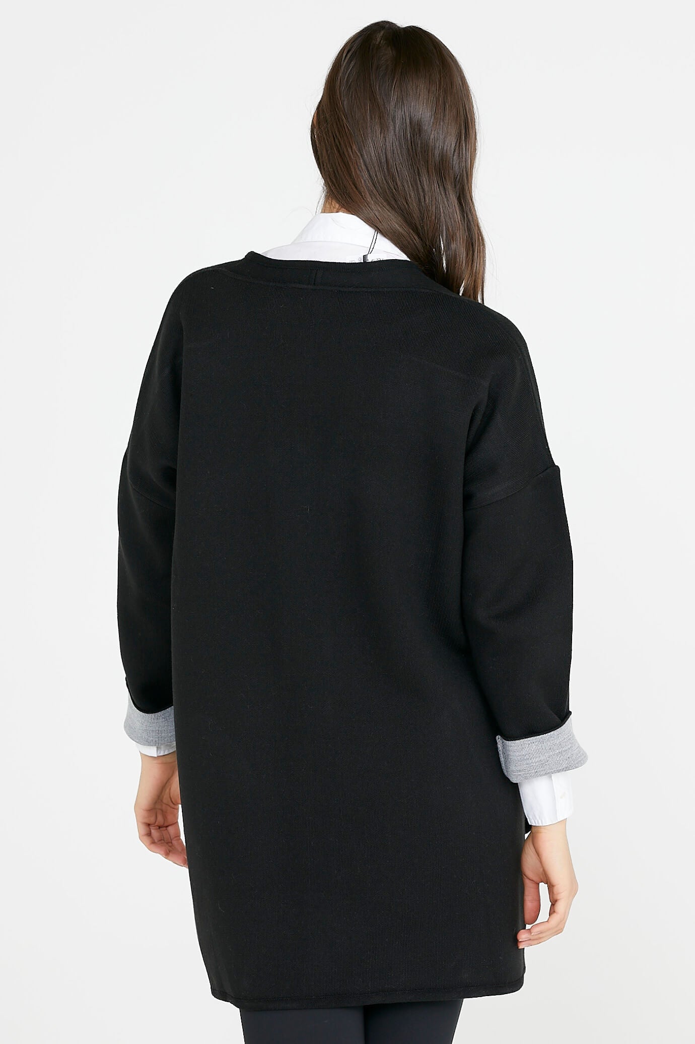 Cepli İki Renk Hırka - Siyah - Gri (5) Sementa