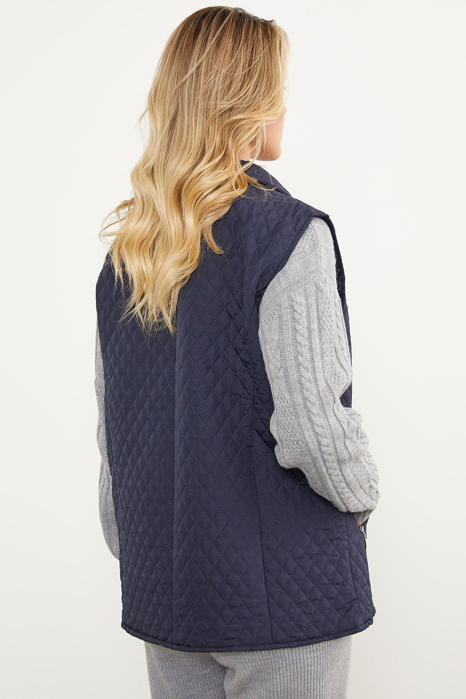 Çıt Çıtlı Fermuar Cepli Kapitone Yelek - Lacivert (6) Sementa