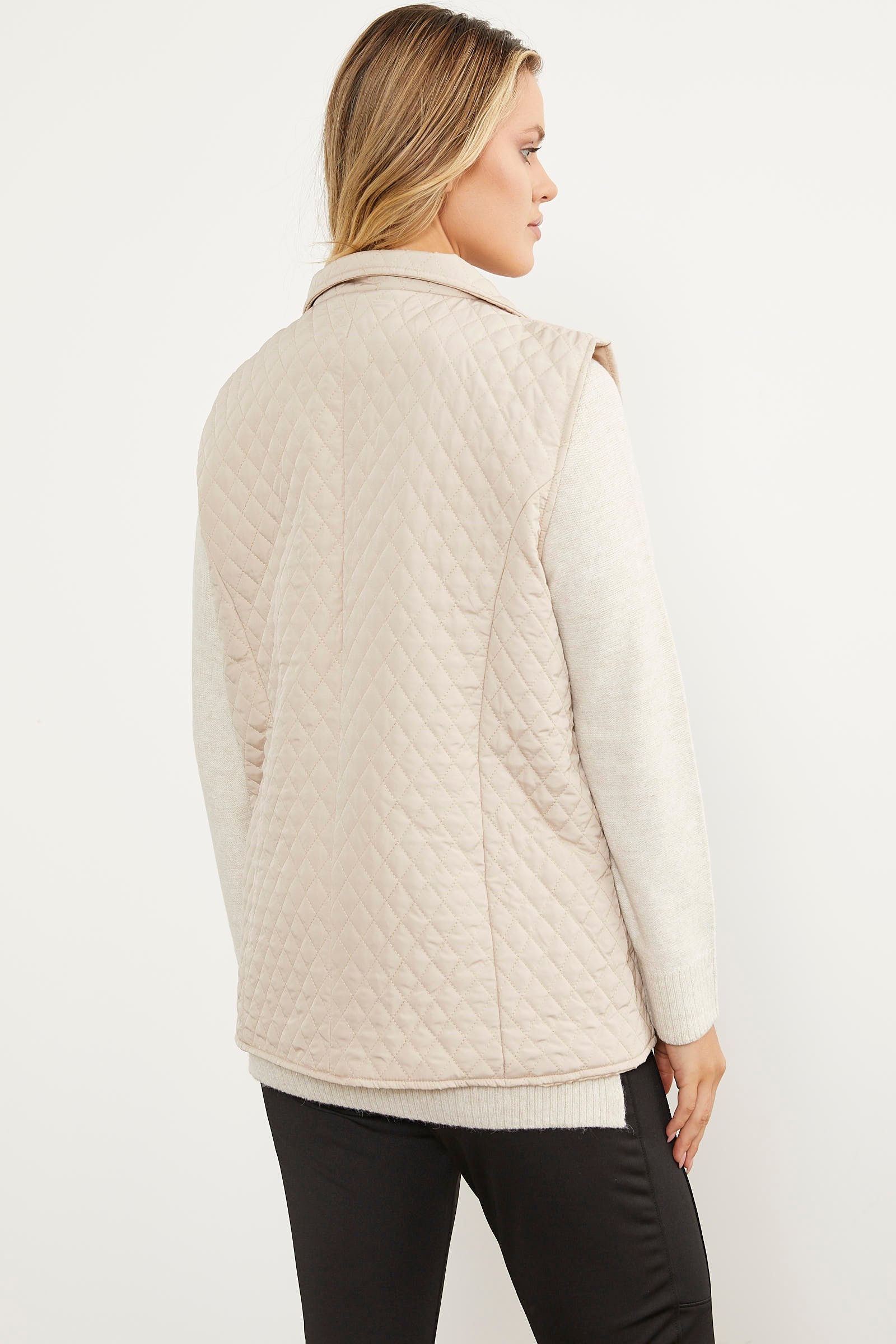 Çıt Çıtlı Fermuar Cepli Kapitone Yelek - Taş (7) Sementa