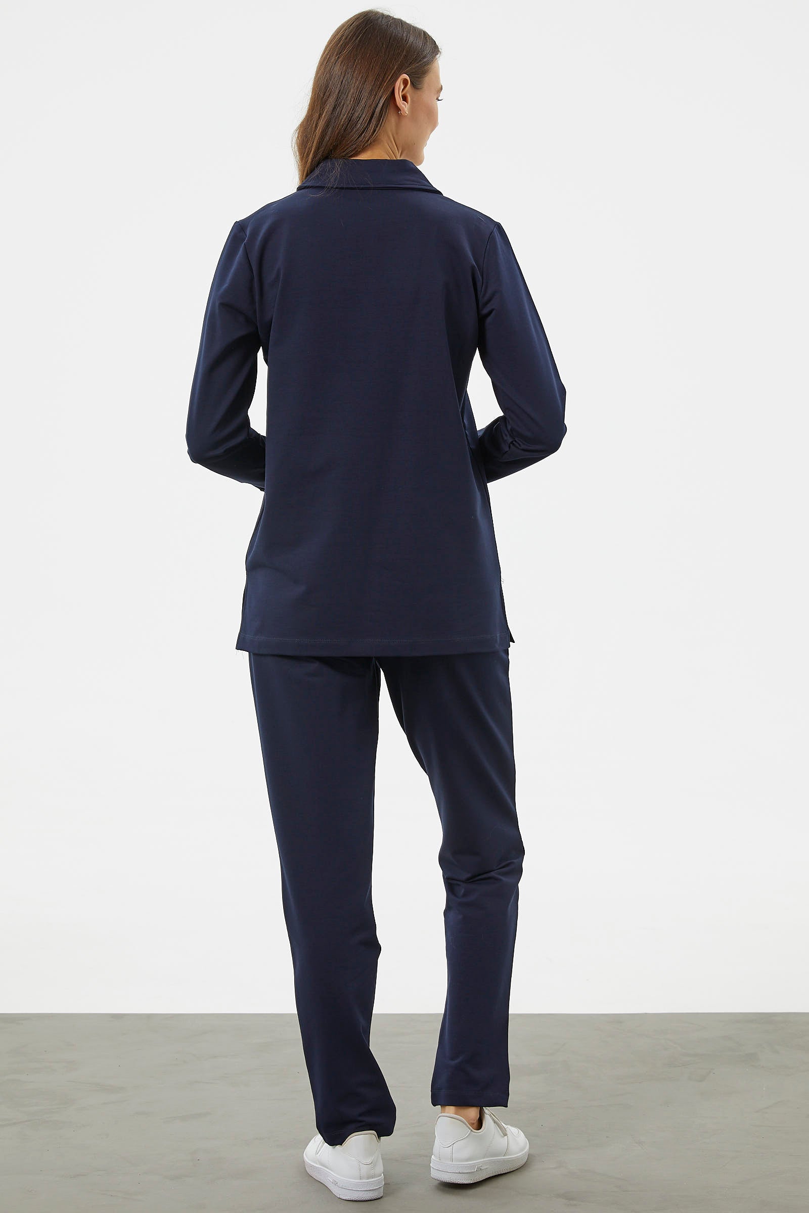 Çıtçıtlı Cep Detaylı Tunik Eşofman Takım - Lacivert (5) Sementa