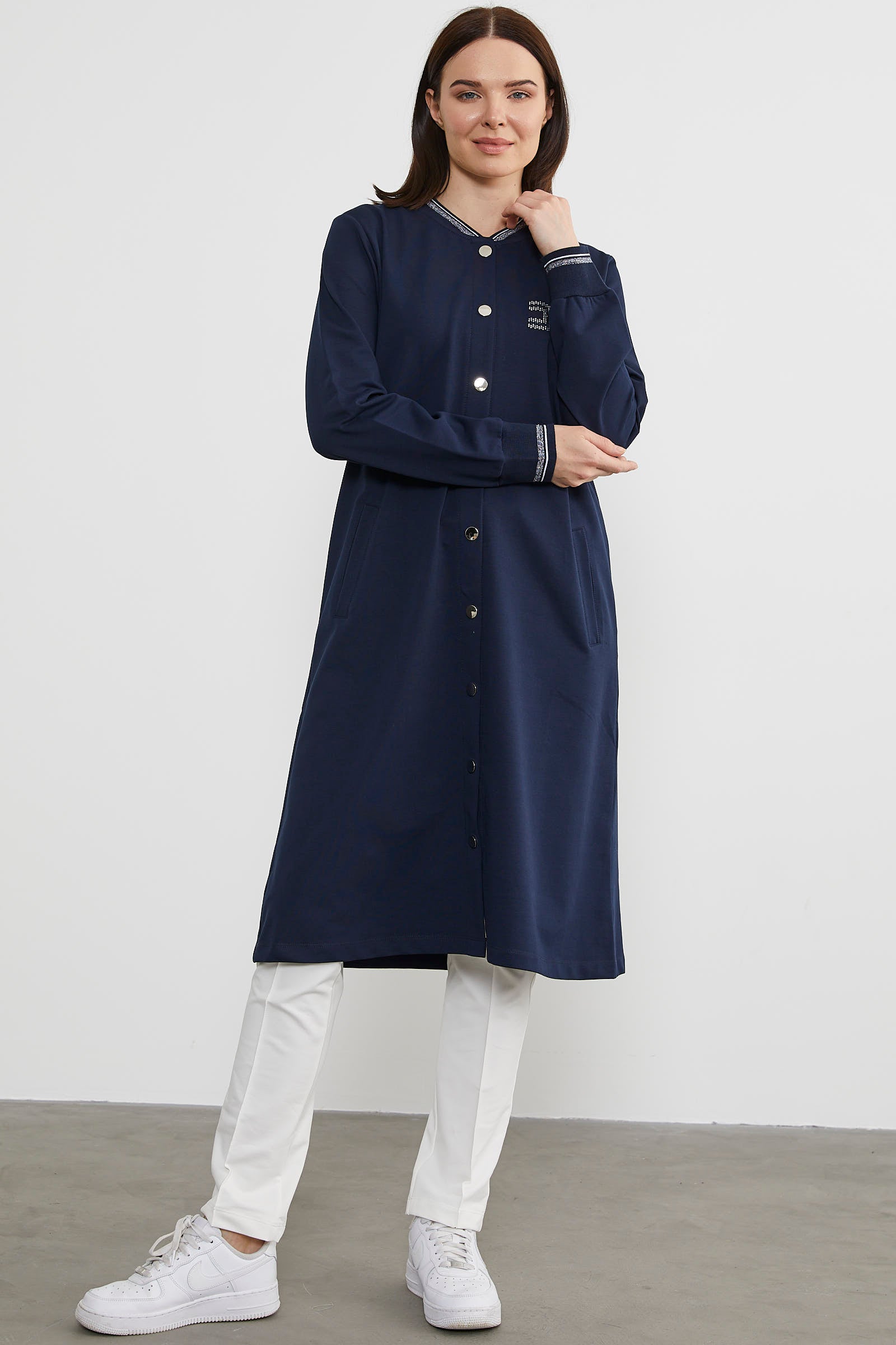 Çıtçıtlı Sıfır Yaka Kap - Lacivert (2) Sementa