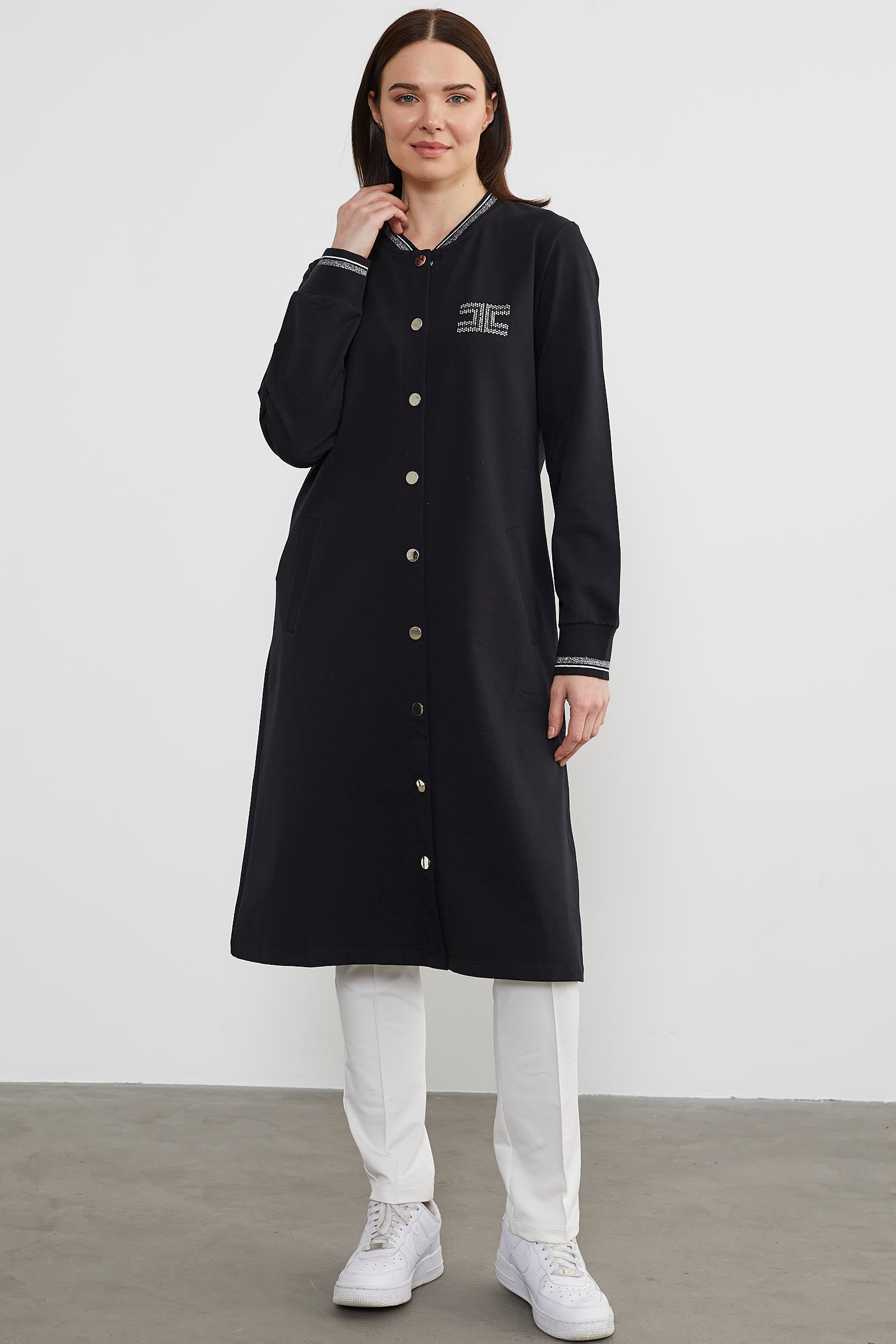 Çıtçıtlı Sıfır Yaka Kap - Siyah (2) Sementa