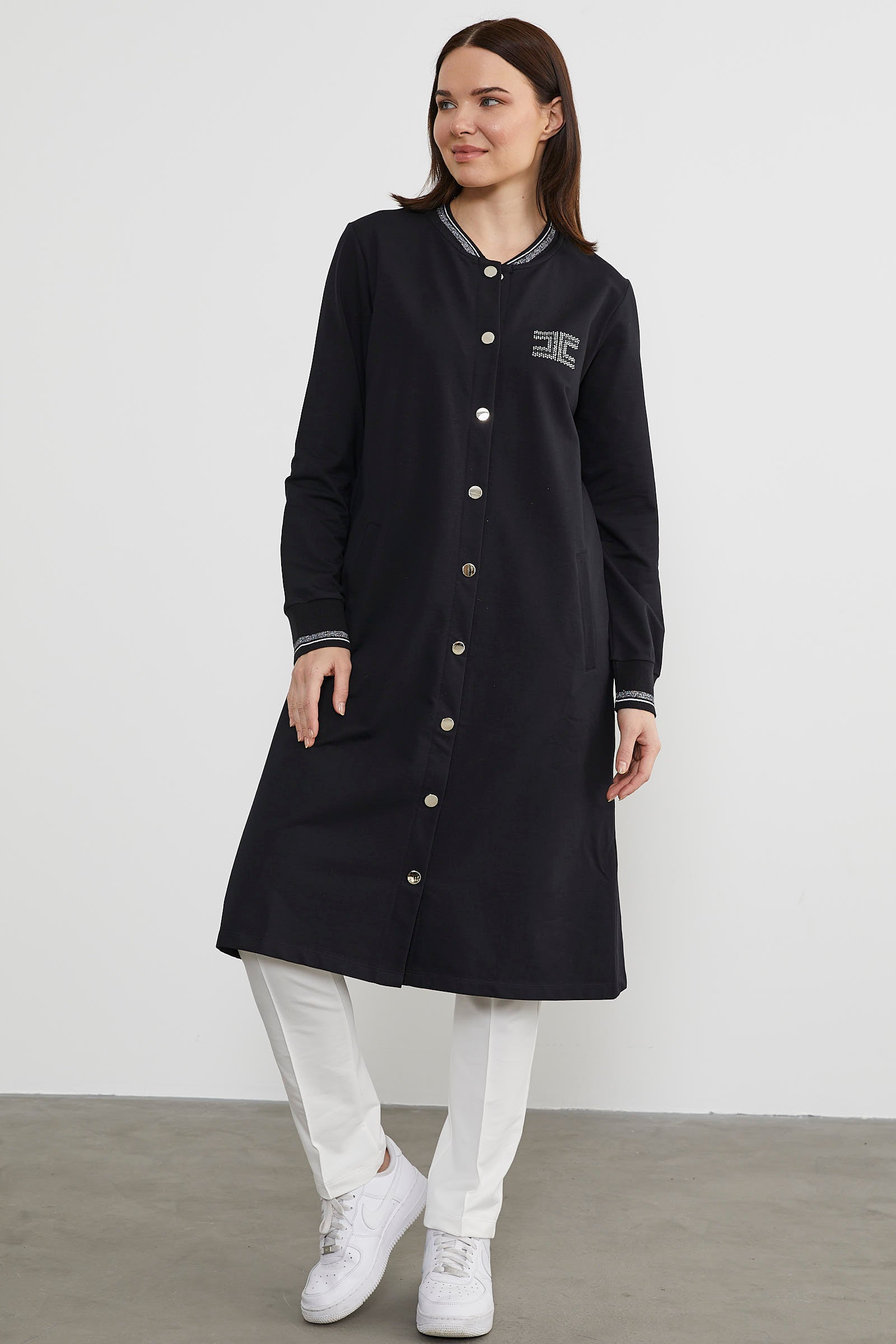 Çıtçıtlı Sıfır Yaka Kap - Siyah (3) Sementa