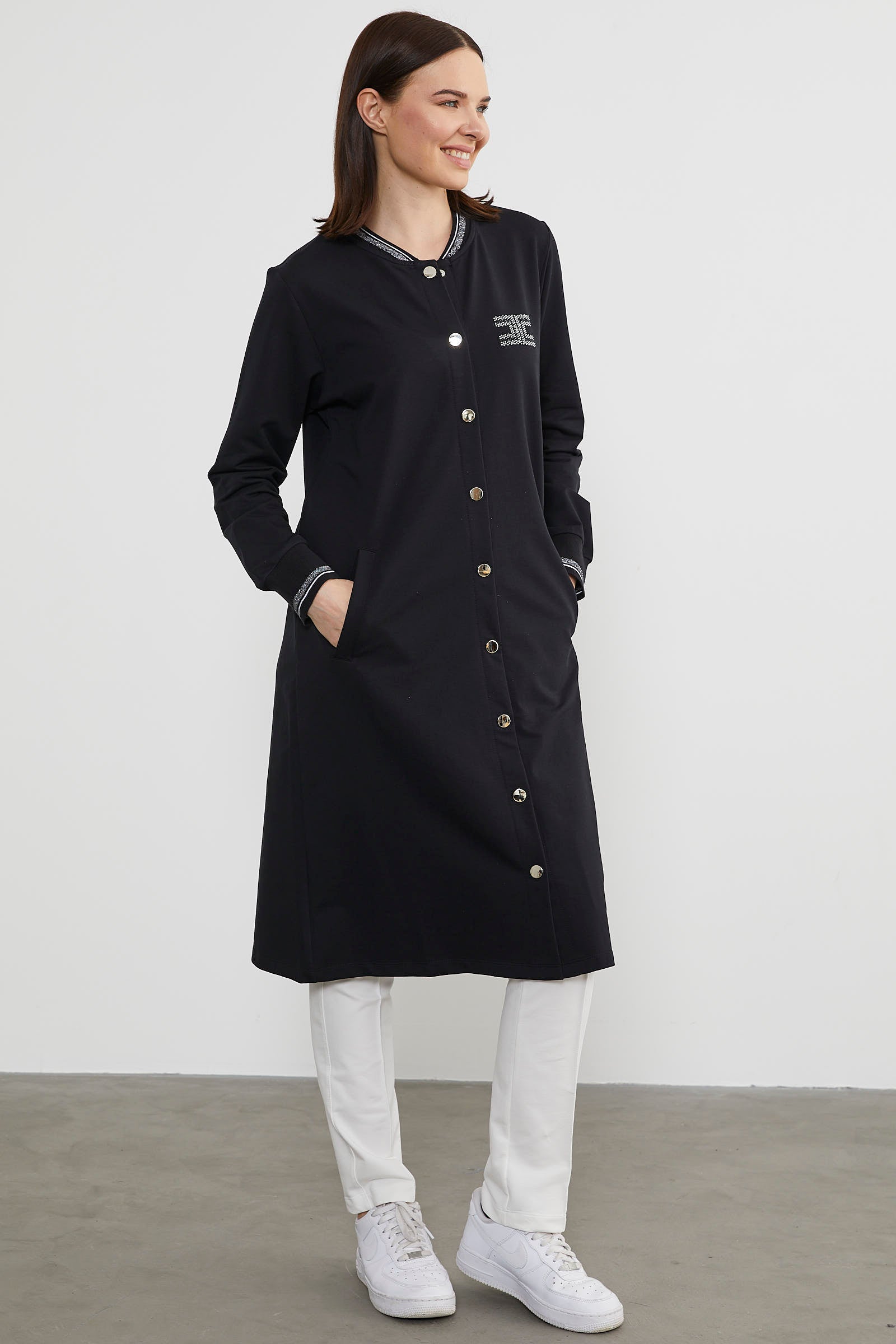 Çıtçıtlı Sıfır Yaka Kap - Siyah (5) Sementa