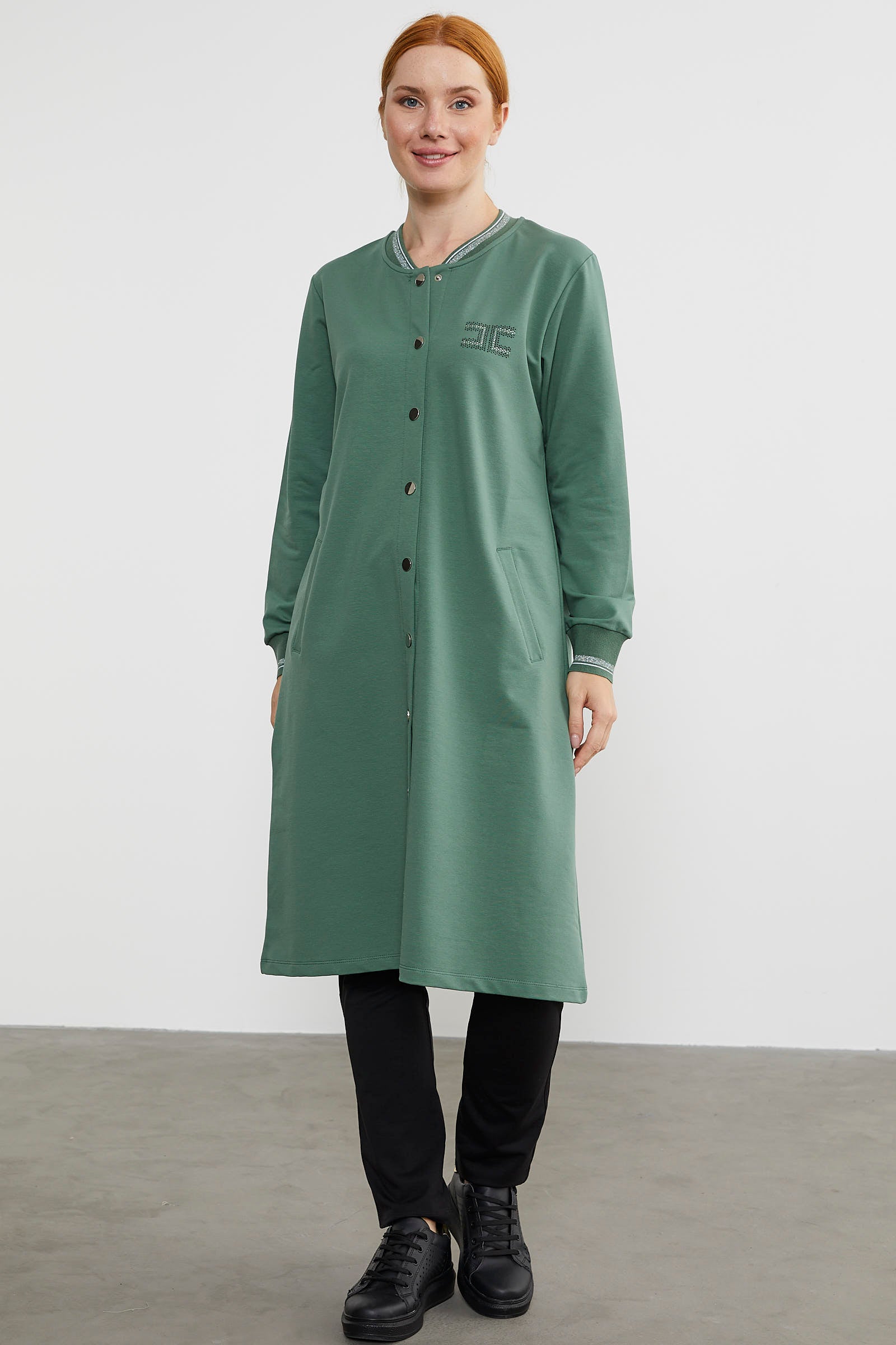 Çıtçıtlı Sıfır Yaka Kap - Yeşil (1) Sementa