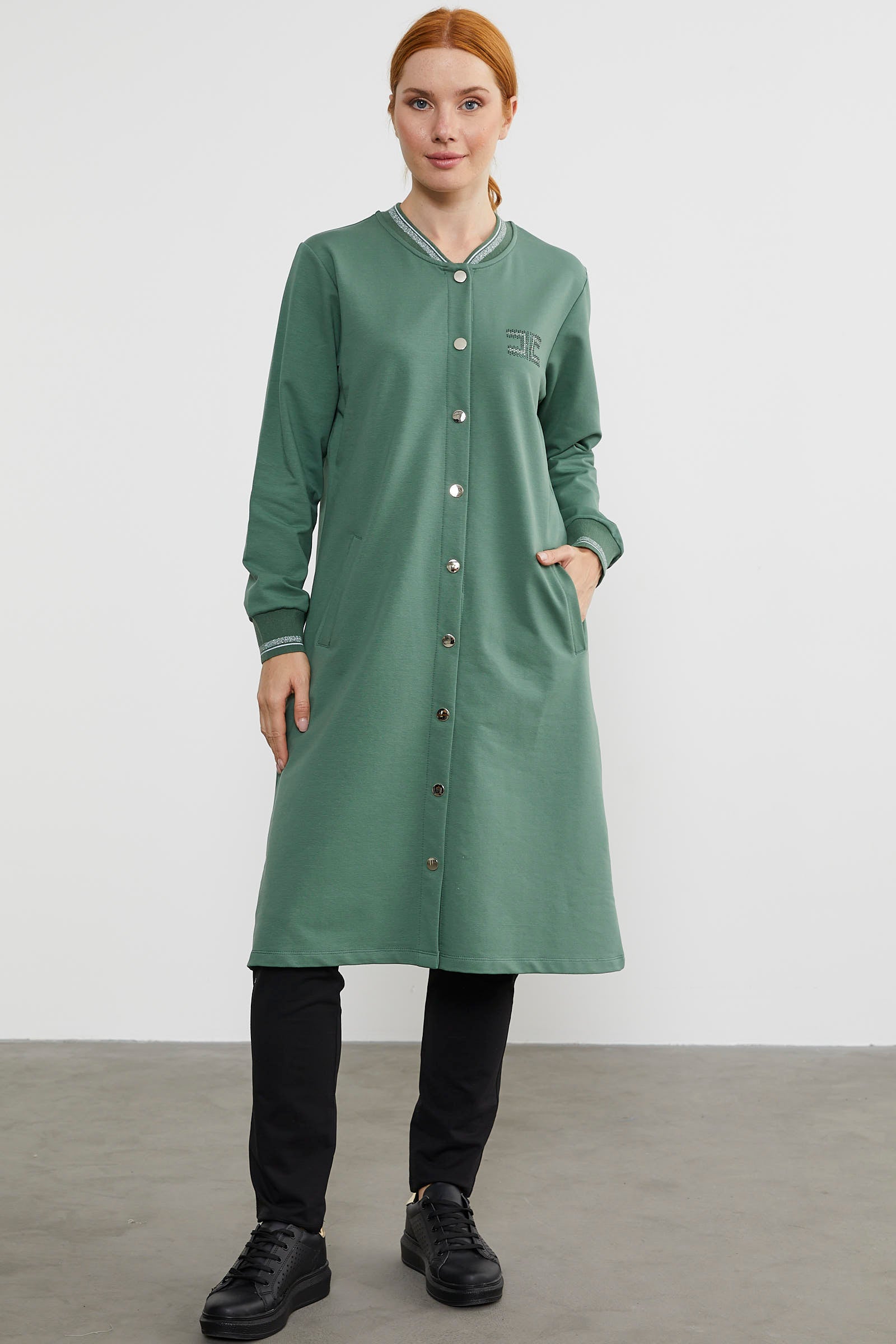 Çıtçıtlı Sıfır Yaka Kap - Yeşil (2) Sementa