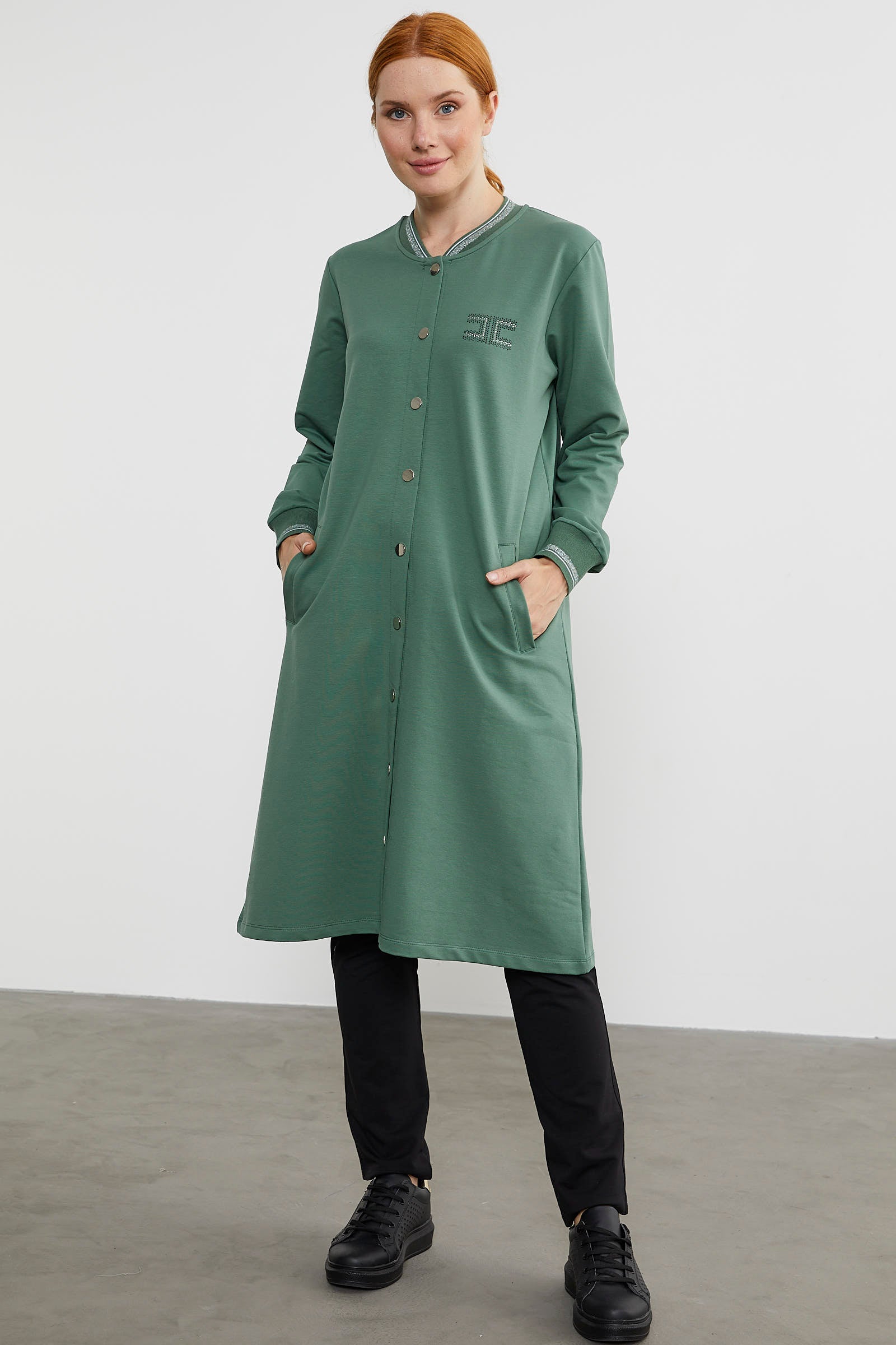 Çıtçıtlı Sıfır Yaka Kap - Yeşil (3) Sementa